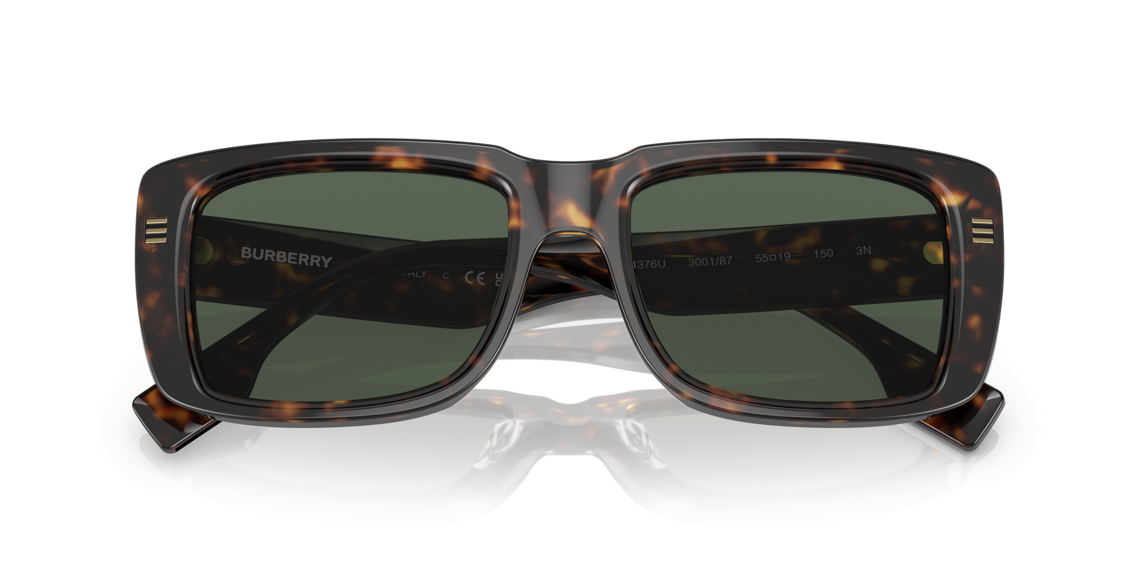 Authentic Burberry Sunglasses BE4376U 3001/87 Black Frames Gray Gradient Lens 55 Burberry Jarvis Dark Grey Rectangular Sunglasses Be4376u  main image 3