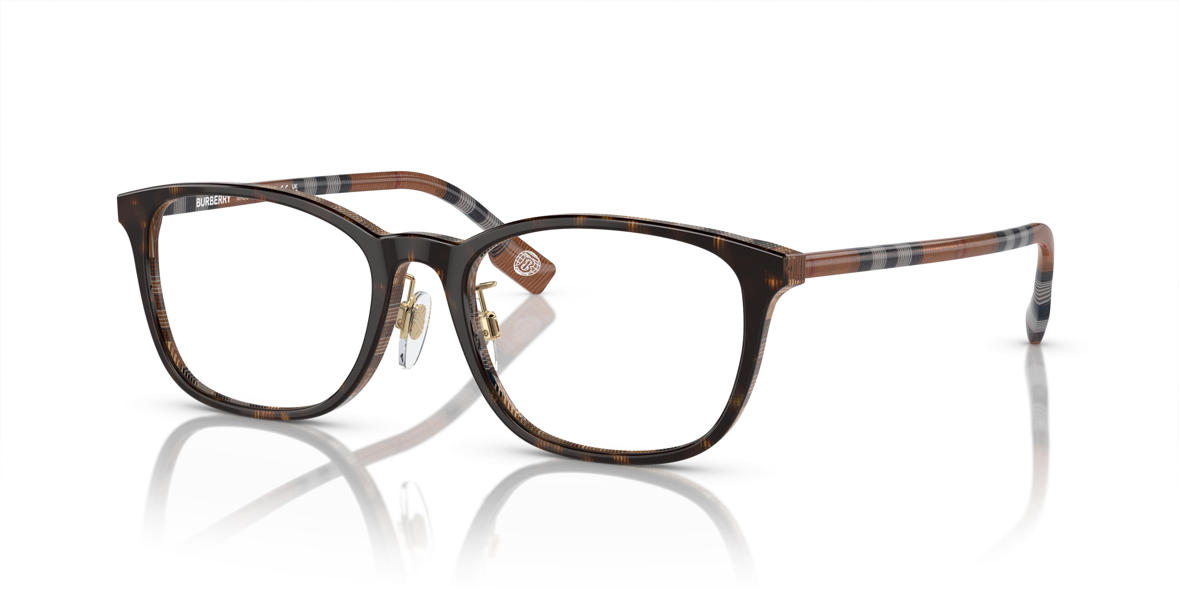 Burberry Tortoise Signature Plaid Eyeglass Frames Burberry Sylvie 2363 Eyeglasses main image 3
