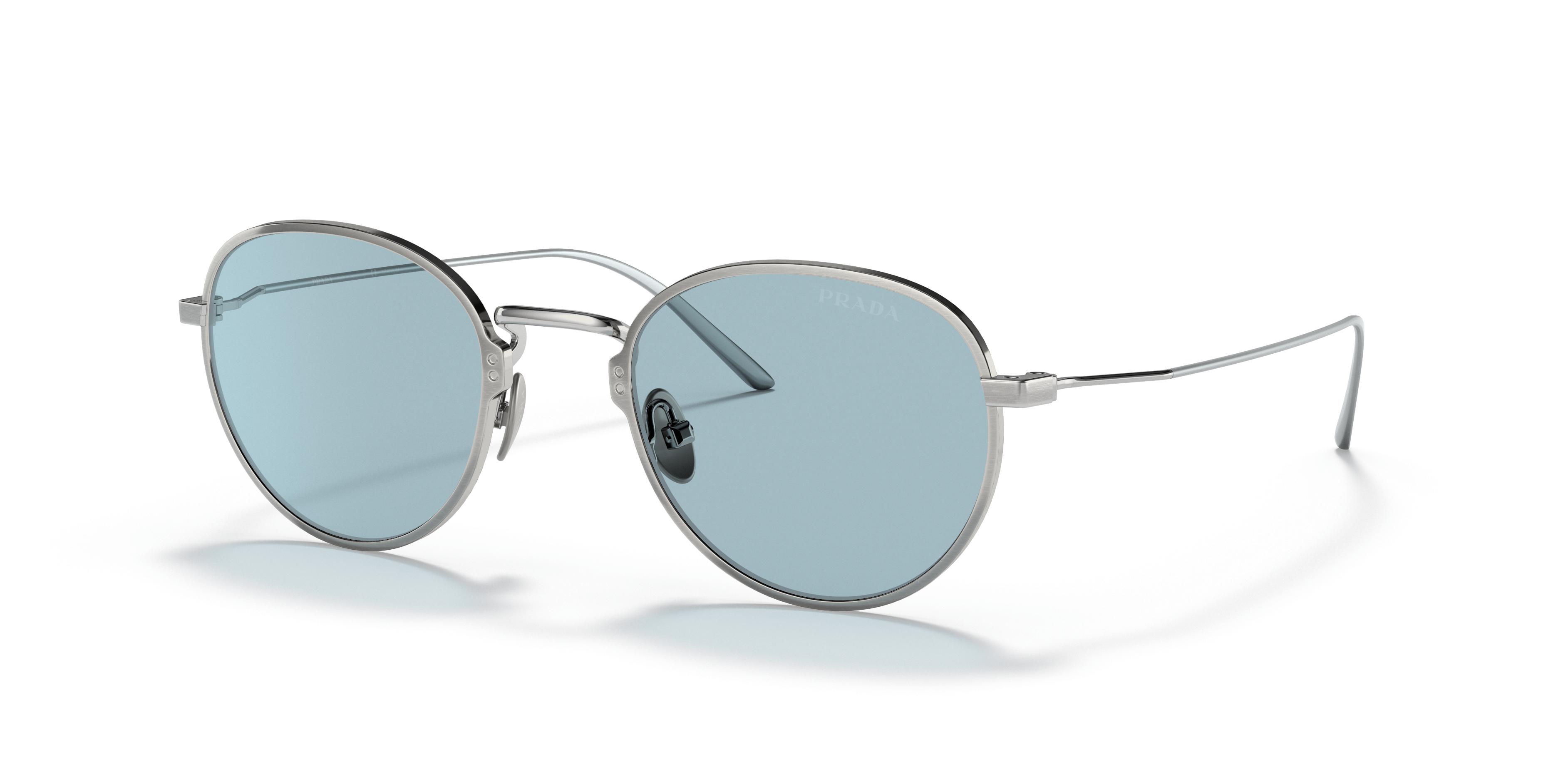 PRADA SPR 53W col. Grey Slate Gray Lenses Sunglasses With Iconic Metal Plaque | PRADA main image 4