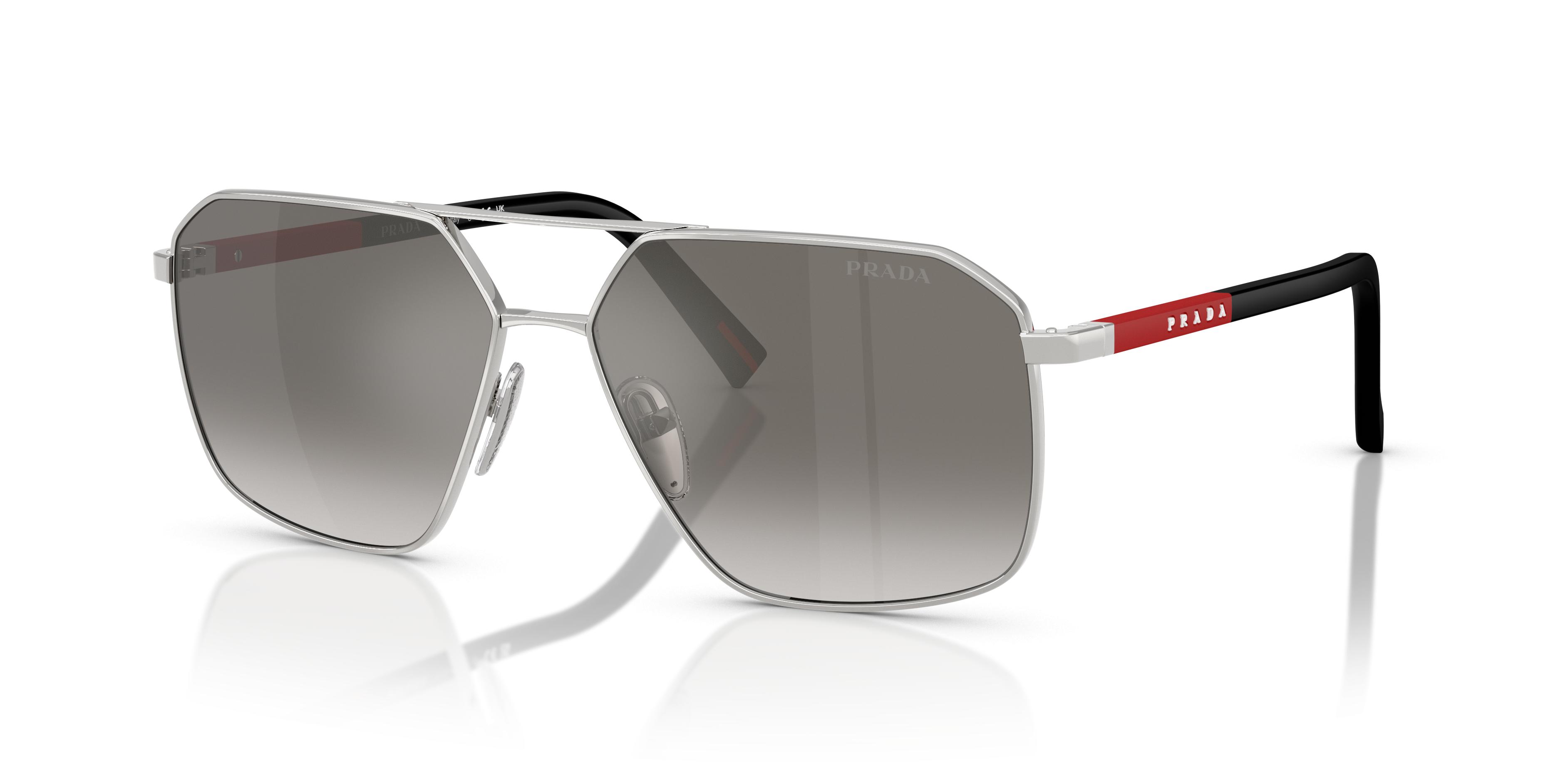 PRADA Red Mirrored Silver Internal Square Sunglasses Prada Sunglasses SPS01I-ZVI3M1 Matte Red 57mm Square Plastic  main image 2