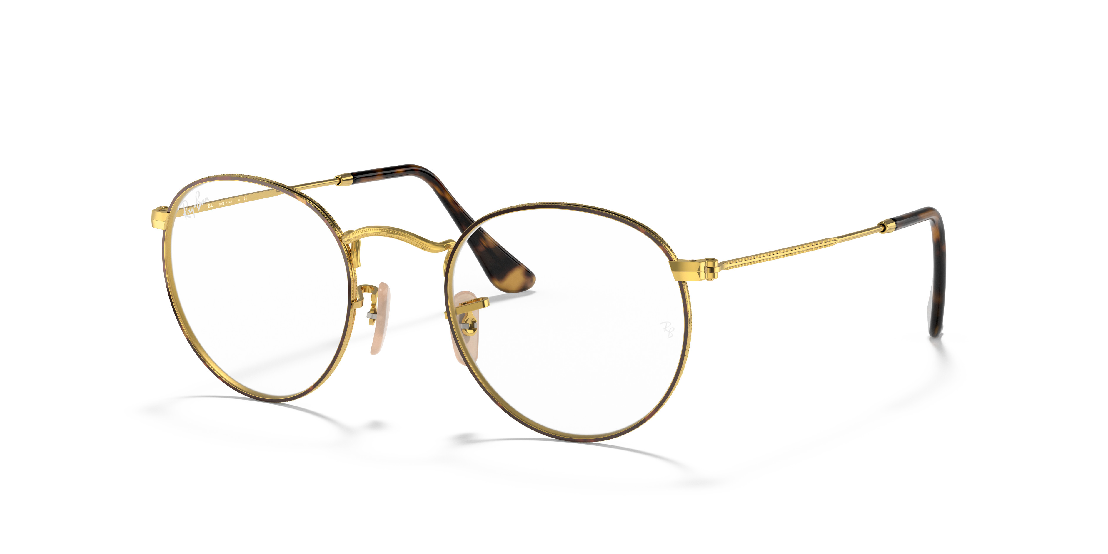 RAY-BAN Eyeglasses Tortoise Round Frames Ray-Ban RX3947V Round Gaze Tortoise, Silver Prescription  main image 4