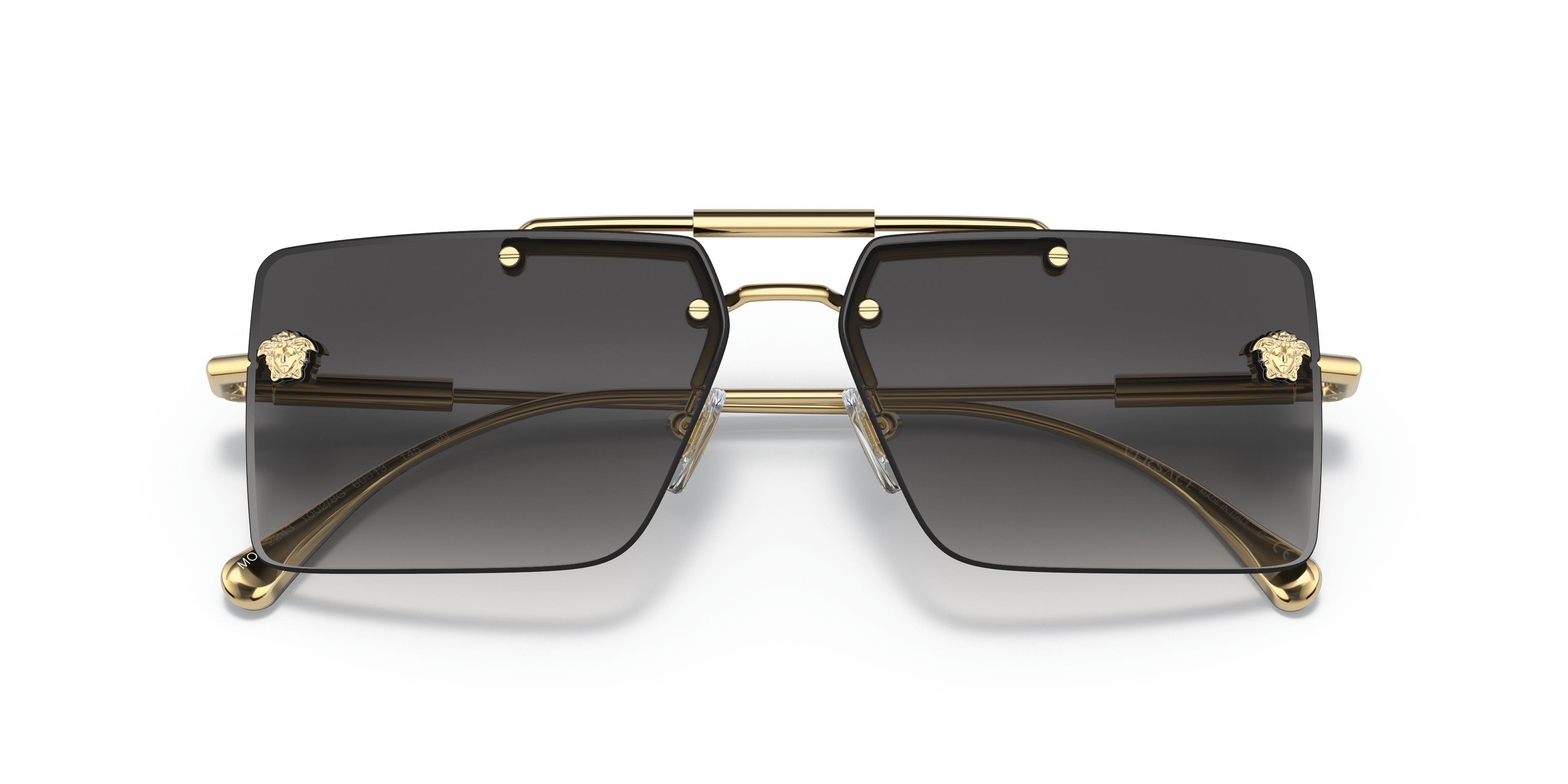 Versace VE2245 100258 Rectangle Sunglasses – Gold/Pink Gradient New VERSACE VE2245 10028G Gold/Grey Gradient 60-13-145  main image 2
