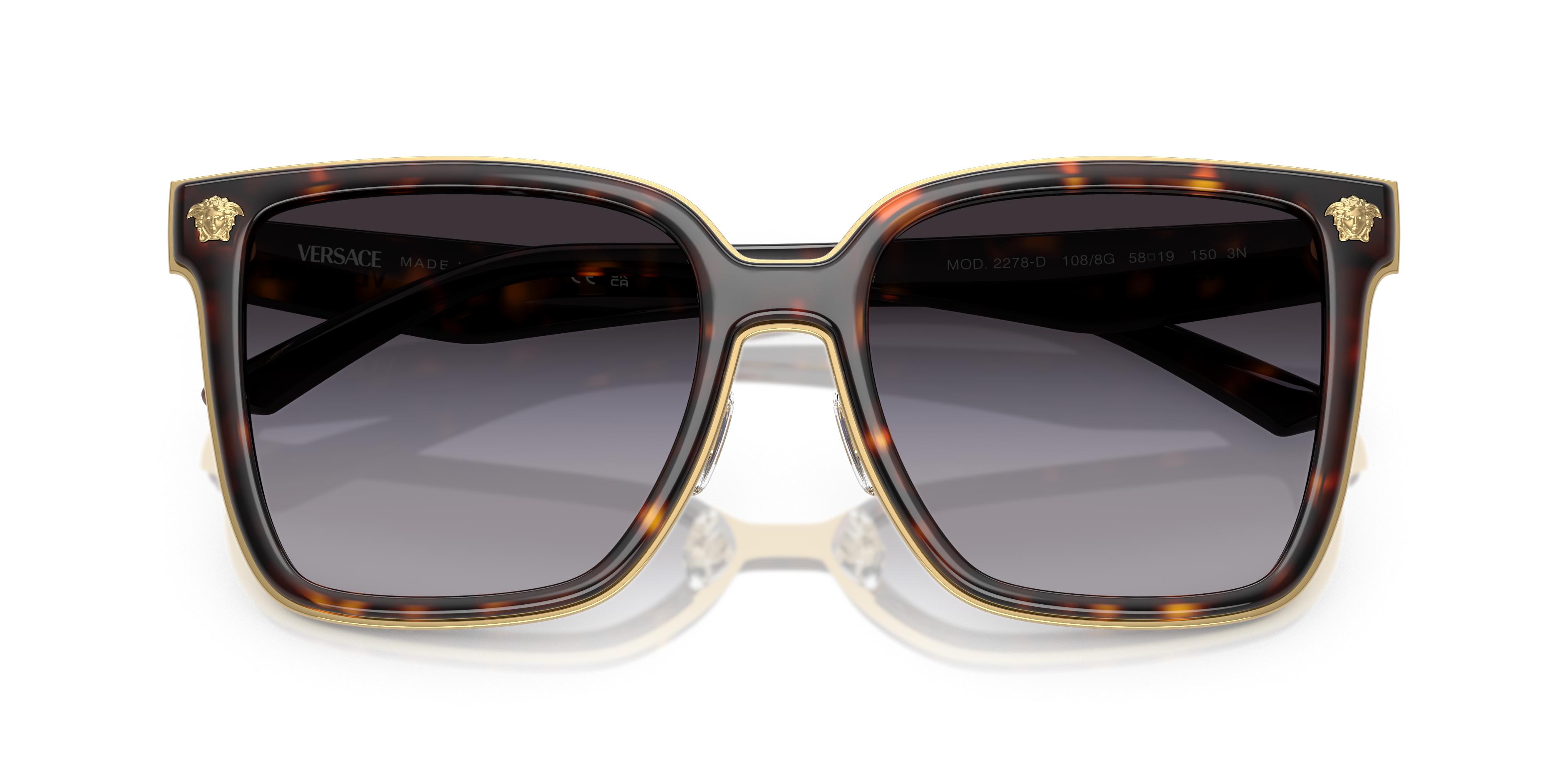 NEW VERSACE SUNGLASSES BLACK WOMEN EYEWEAR VERSACE VE2278D GB1/87 VERSACE VE2278D GB1 87 Black Grey Women main image 3