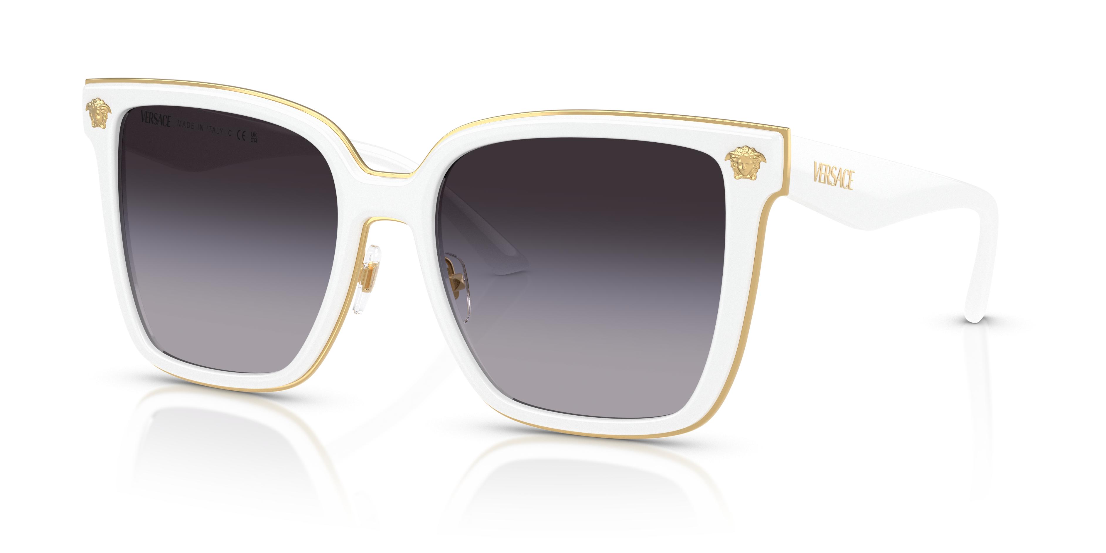 Versace VE2278D Butterfly Sunglasses in a White Frame & Dark Gradient Lens Versace VE2278D Butterfly Sunglasses | EyeOns.com main image 4