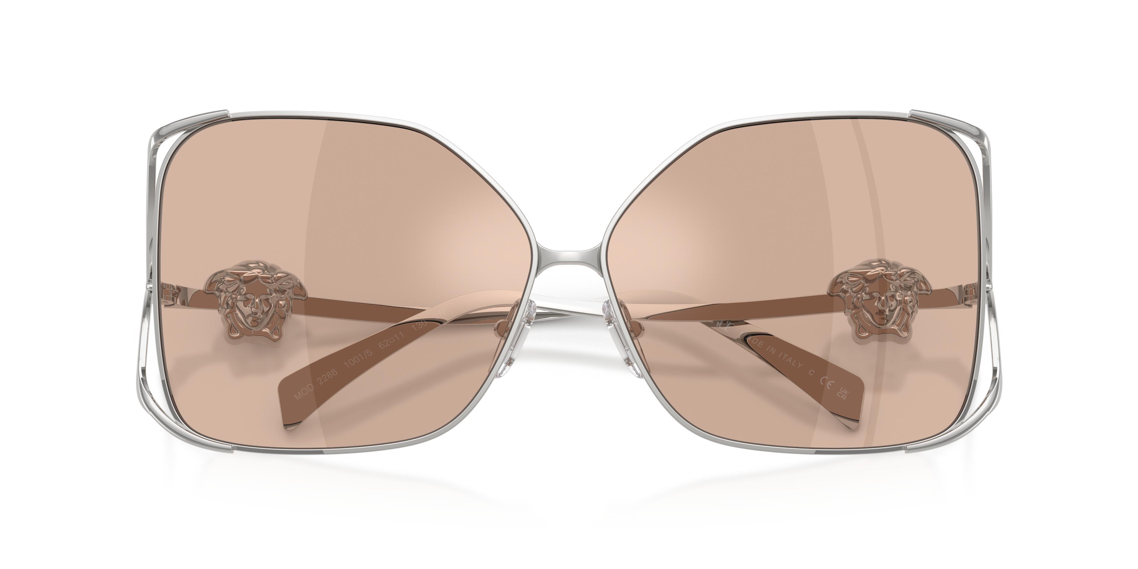 Versace VE2288 1002B8 Sunglasses Gold Square Frame, Brown Gradient Lenses VE2288 Sunglasses - Versace Authorized Retailer | coolframes  main image 4