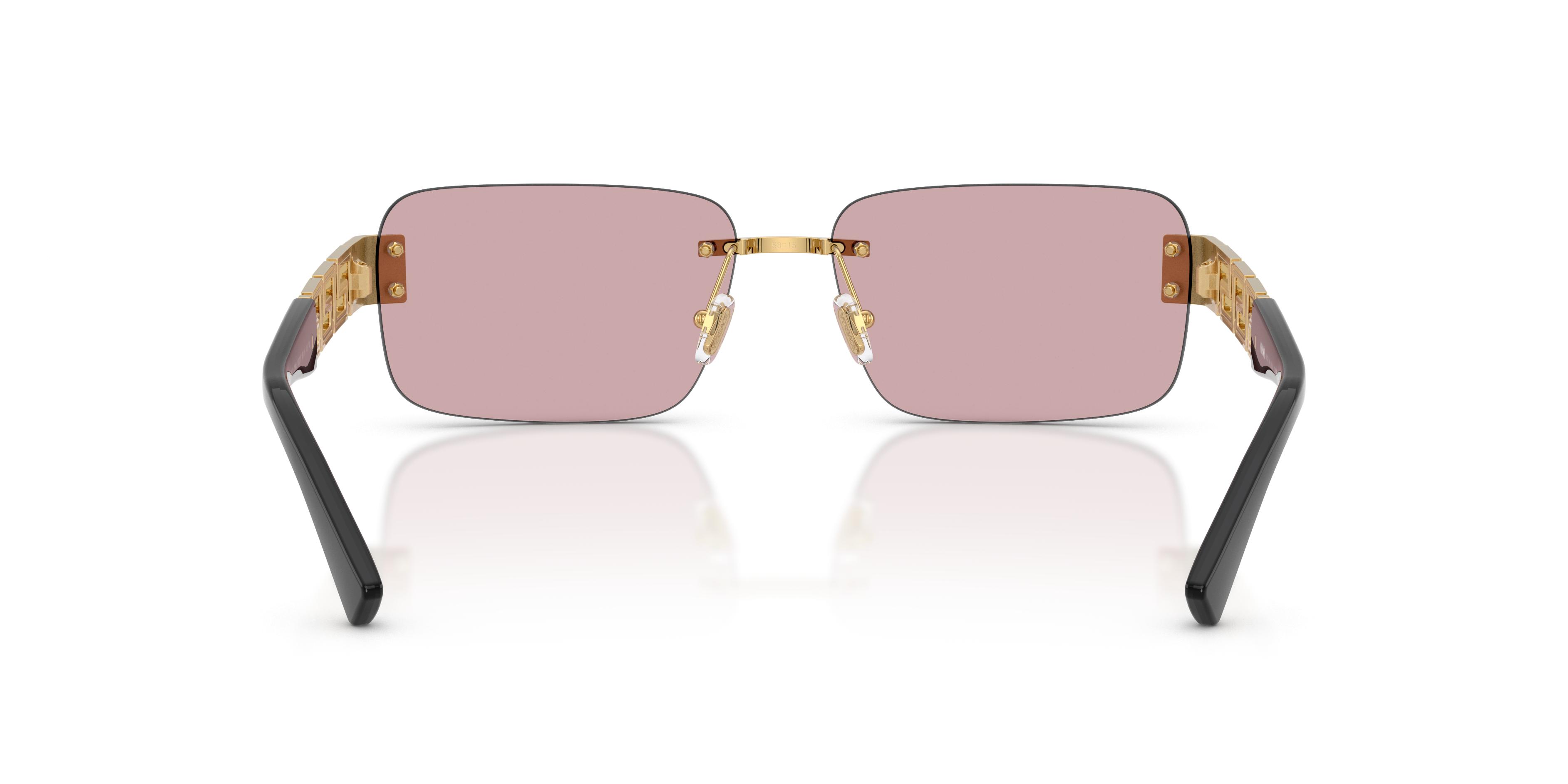 Versace VE2298 10021T Sunglasses Gold Rectangle Frame, Pink Lenses Buy Versace Gold Sunglasses Online - Sunglasses.ie main image 3
