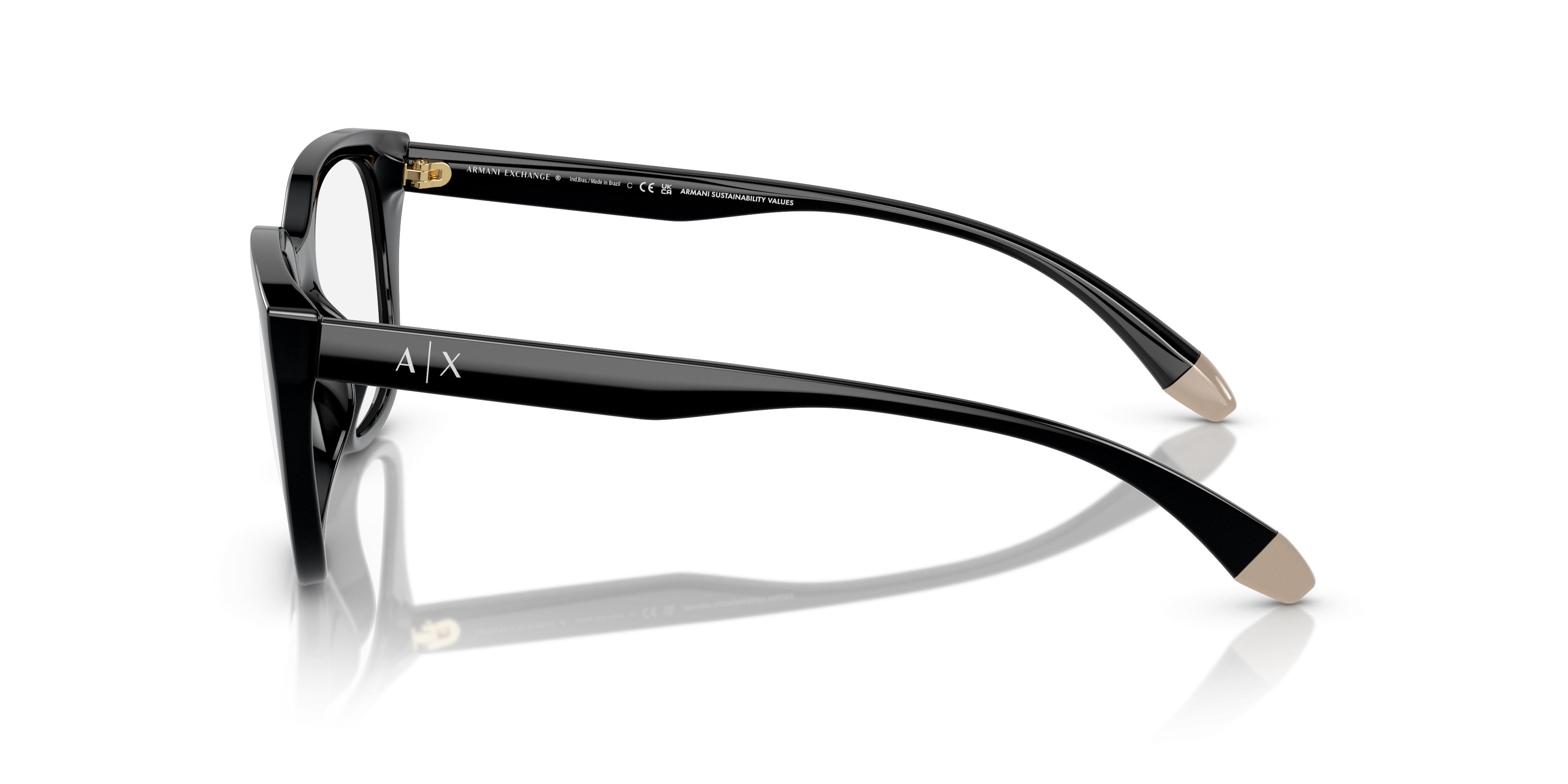 NEW ARMANI EXCHANGE women\'s ax3099u square eyeglasses in black/crystal AX3099U Eyeglasses - Armani Exchange Authorized Retailer  main image 3