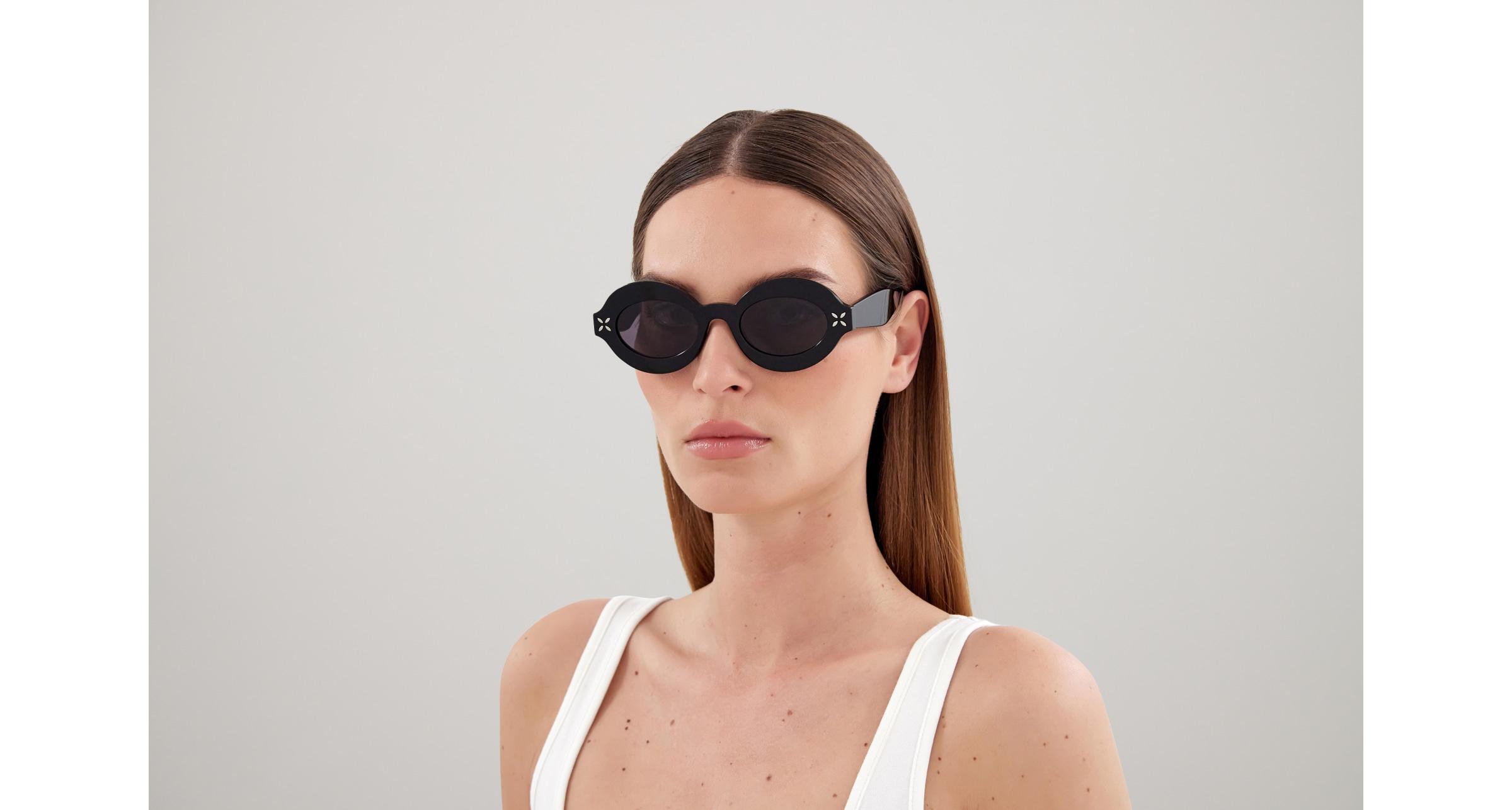NEW AZZEDINE ALAIA SUNGLASSES AA0059S 001 WOMEN OVAL BLACK EYEWEAR Azzedine Alaia AA0059S 001 Oval Black Sunglasses  main image 2
