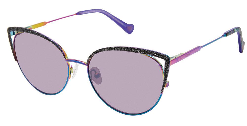 Betsey Johnson Glitter Sunglasses Vintage Betsey Johnson Wayfarer Sunglasses, Yellow Glitter  main image 3