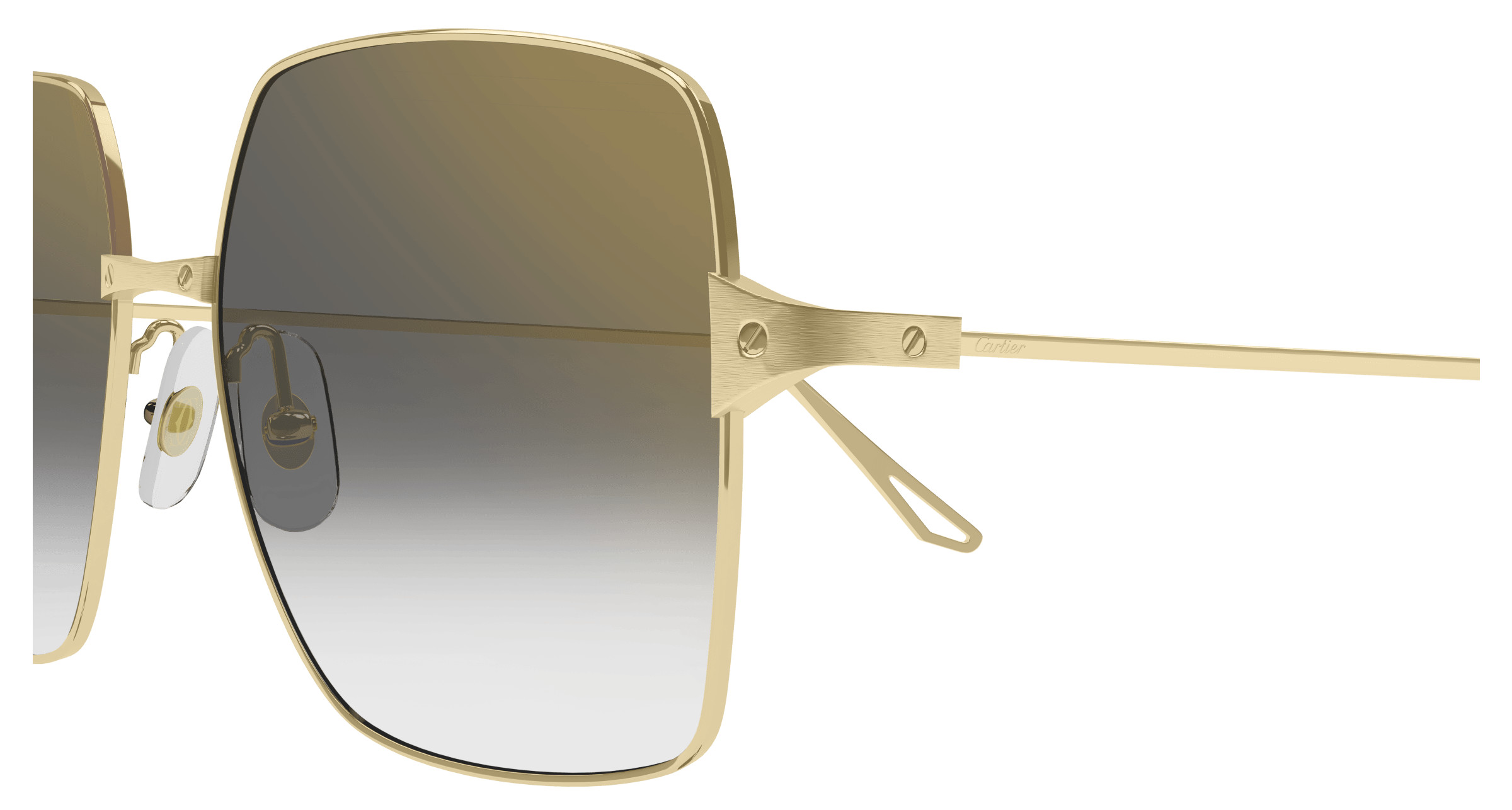 Cartier™ Gold Santos De Cartier - CT0297S 002 57 Cartier CT0297S 005 Shiny Gold Sunglasses - eye-oo.com main image 3