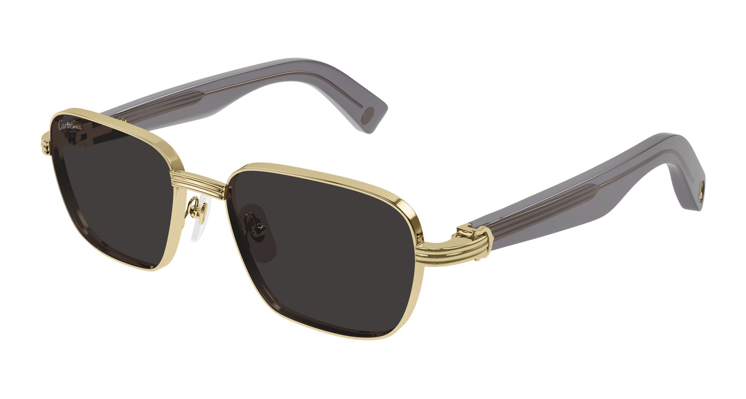 Cartier Gold Frame Sunglasses with Gray Lenses CARTIER C Decor Gold With Grey Lens 57MM Unisex Sunglasses  main image 3