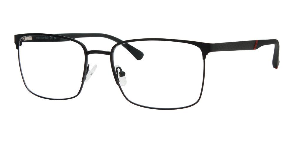 Chesterfield Rectangle Unisex Black Acetate Frame Chesterfield CH77XL Eyeglasses | FramesDirect.com main image 4