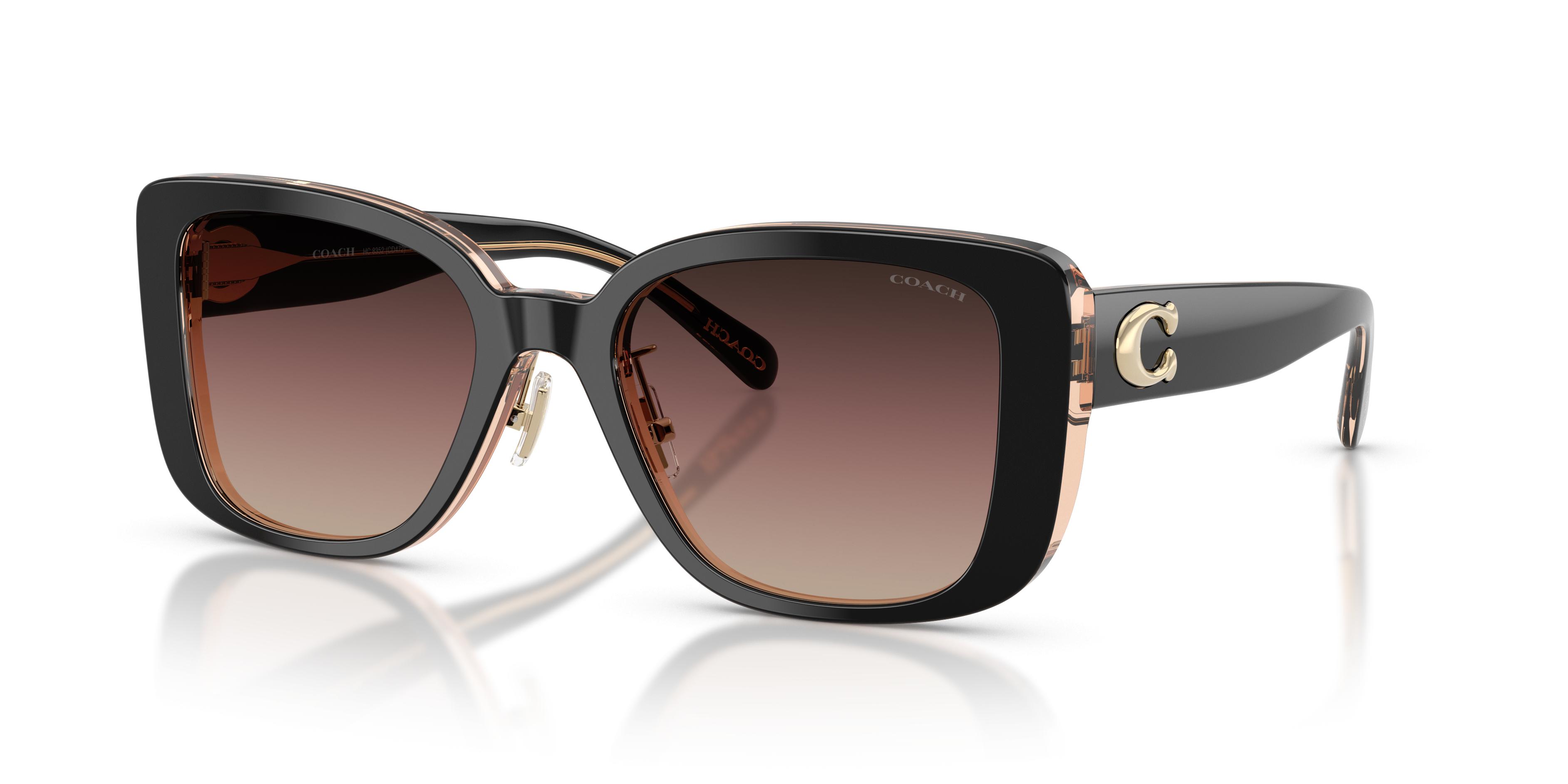 Coach C Hardware Oversized Square Tortoise Brown Sunglasses No. CD472 Coach HC8295 L1147 L (56 - 21) with Brown lenses and  main image 4