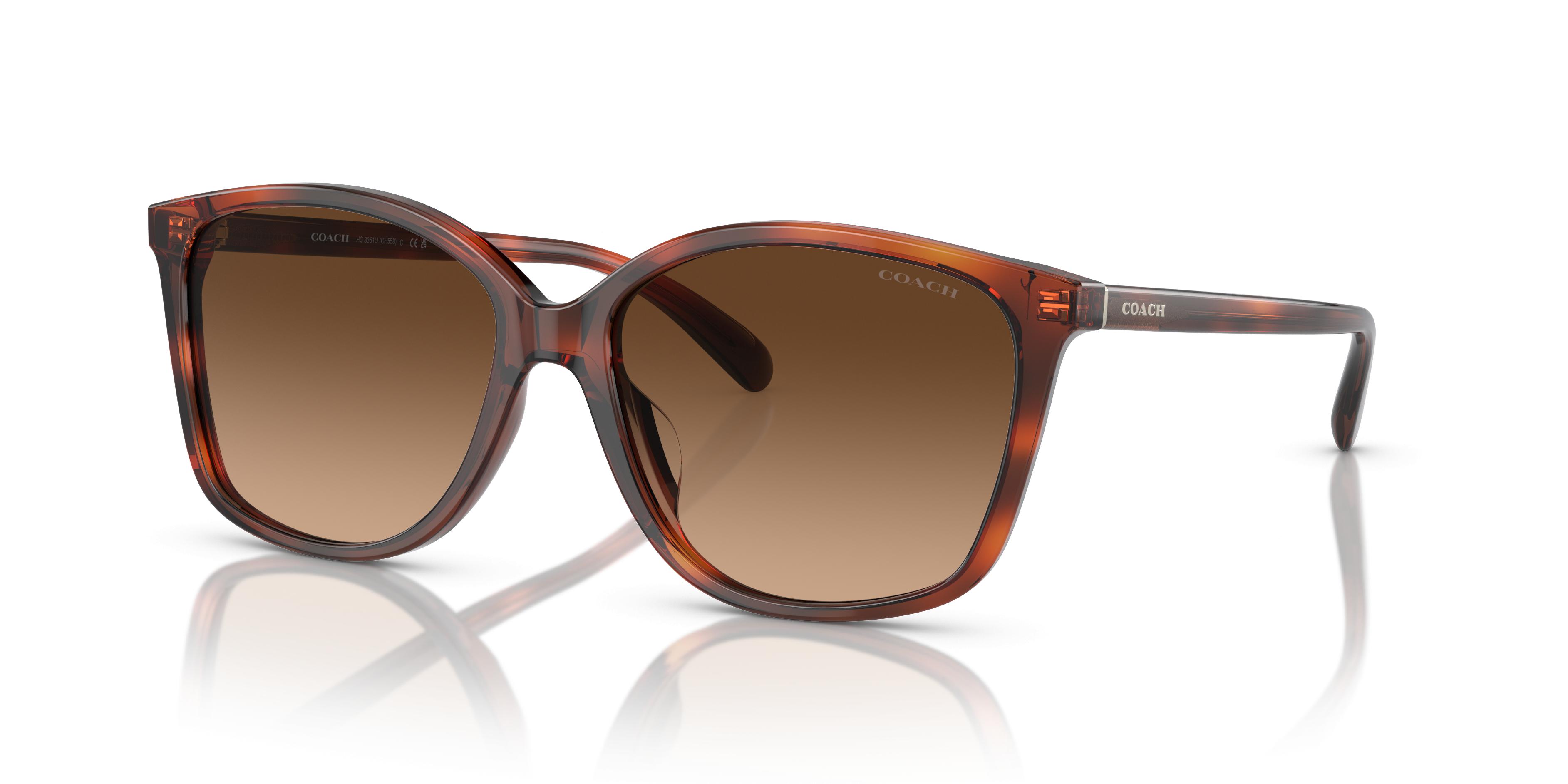 COACH HC 8361U Transparent Pink Clear Gradient  color Sunglasses. NEW Amazon.com: COACH Sunglasses HC 8361 U 50028G Ch558 Black  main image 2
