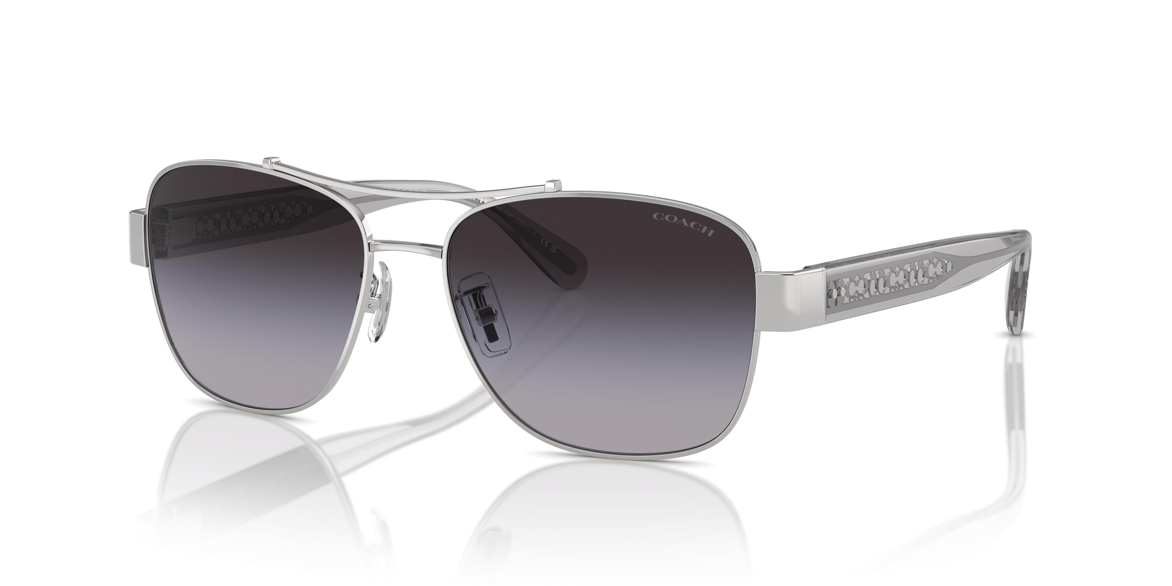 Coach Metal Pilot Sunglasses – Silver Frame / Blue Gradient Lens Coach Women main image 4