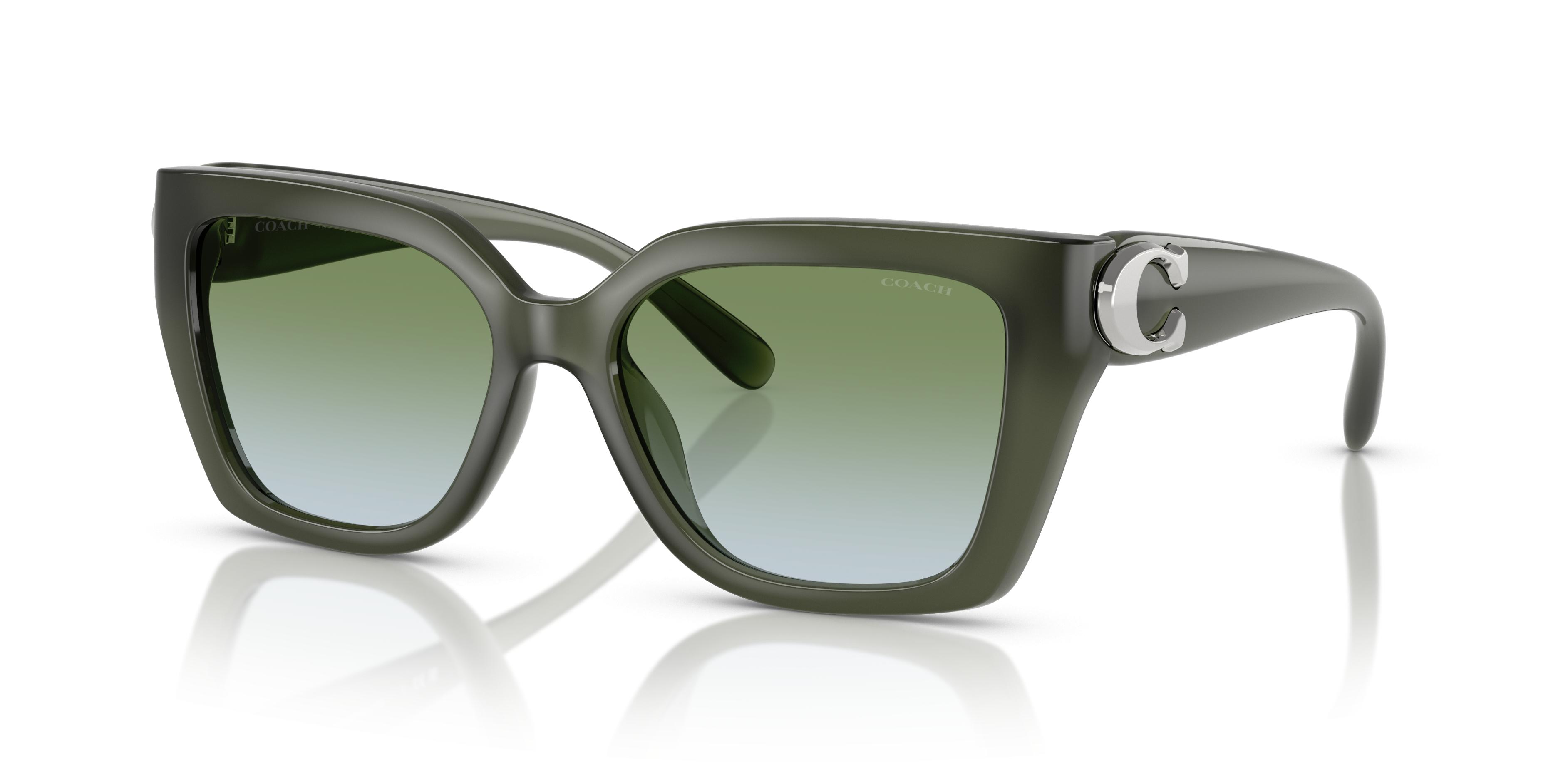NEW COACH Green Sunglasses with Case Sunglasses Coach HC8379U CL920 | Free Shipping | Glasses.com® main image 4