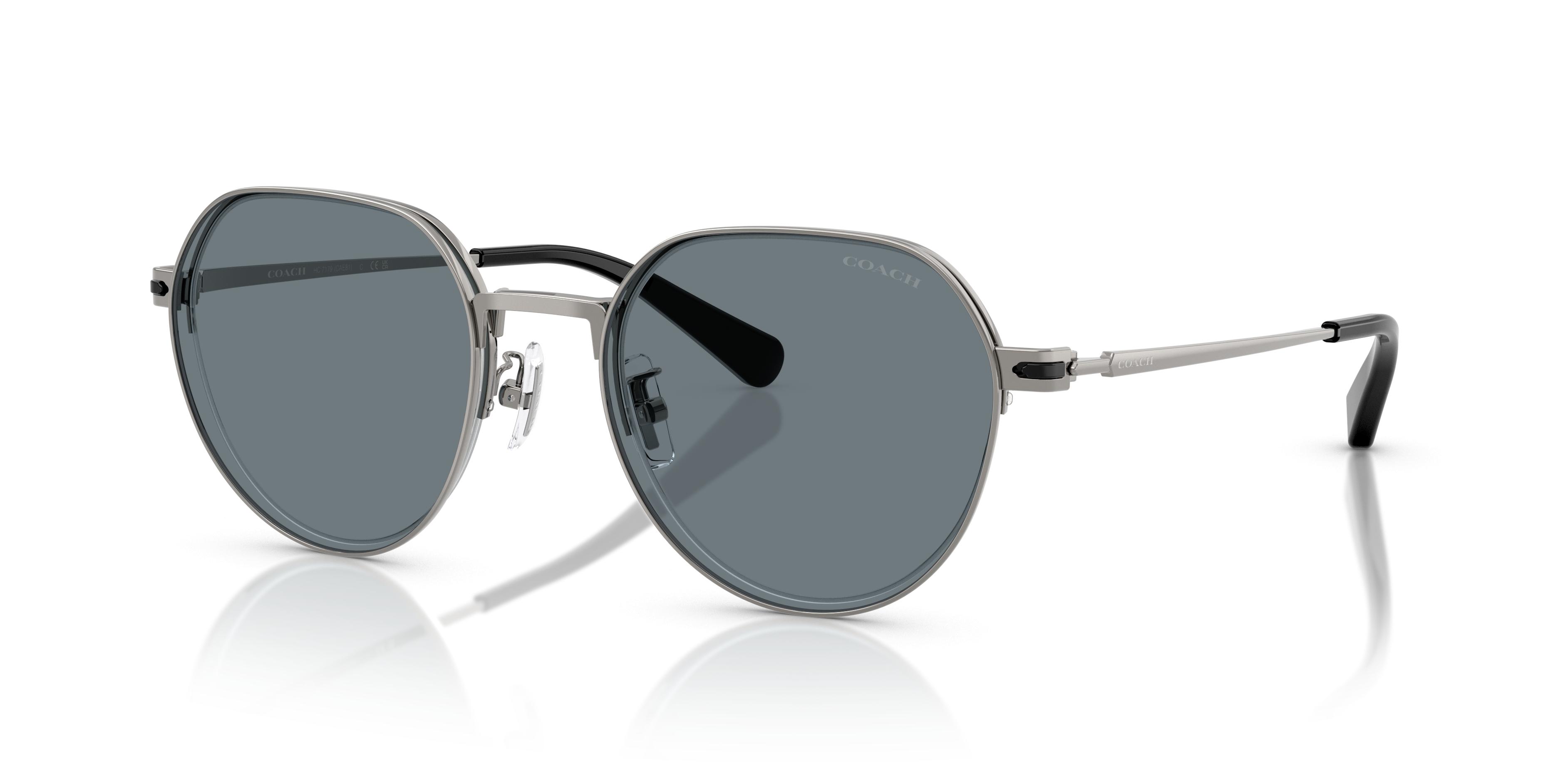 Coach unisex Sunglasses, gunmetal Coach HC7101B HC/7101/B 900436 Shiny Gunmetal Fashion Square  main image 2