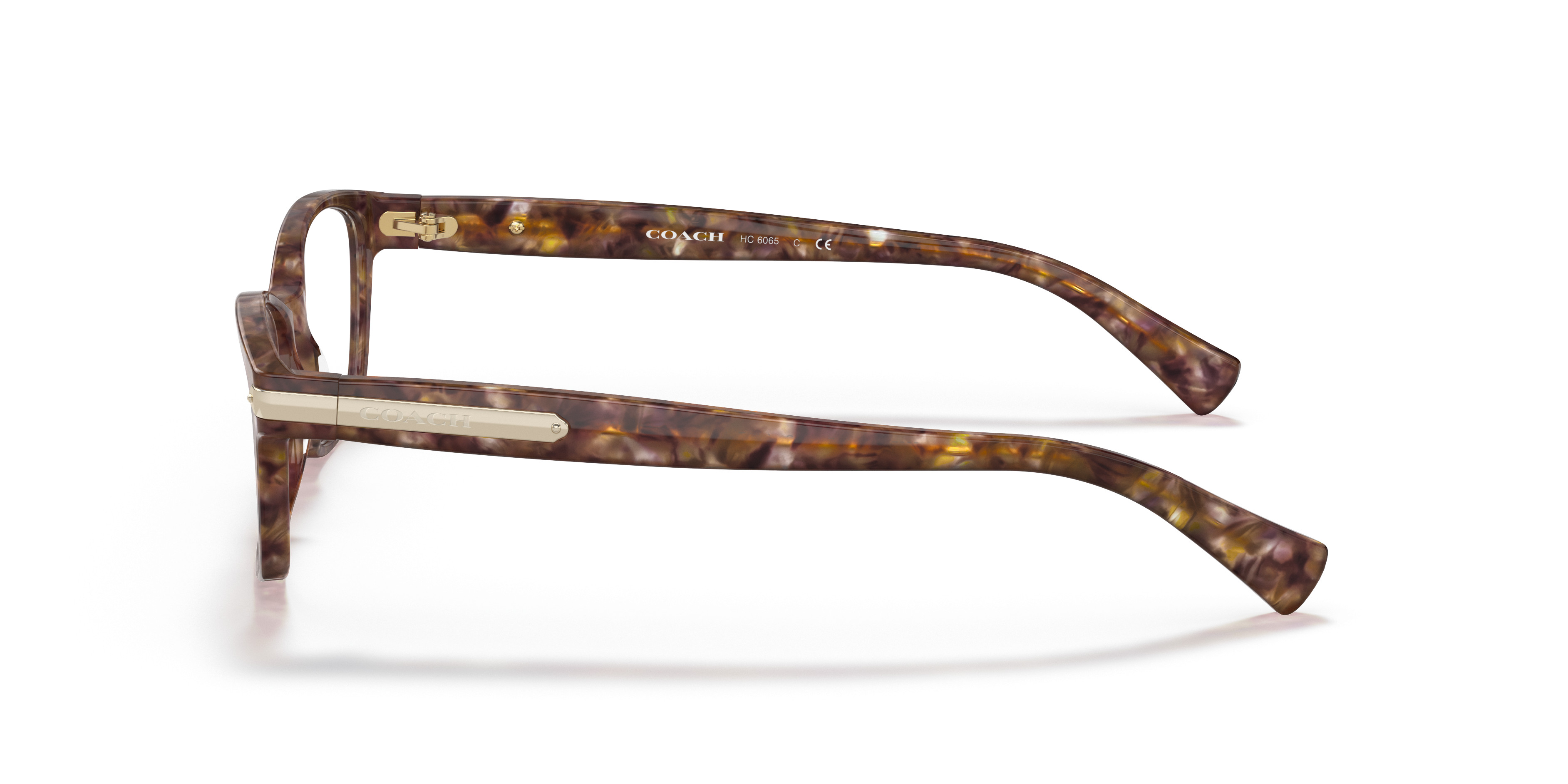 Coach Wayfarer Frame Eyeglasses HC6065 5287 Confetti Light Brown Gold 51 17 135 Coach Eyeglasses Frames HC 6065 5287 Confetti Light Brown 51  main image 2
