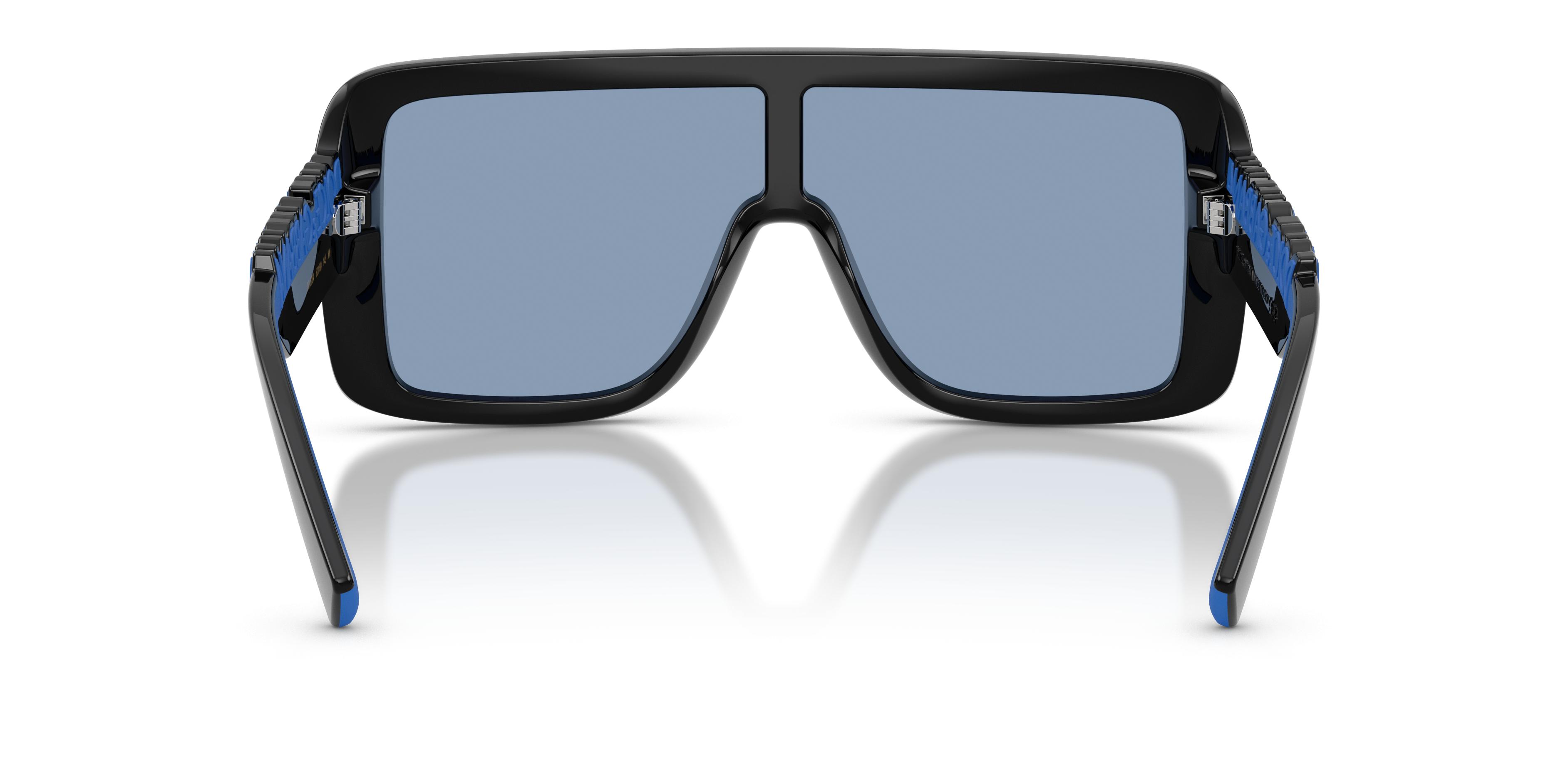 Dolce & Gabbana DG6204 501/80 Shield Sunglasses - Shiny Black/Blue DG6204 Sunglasses - Dolce & Gabbana Authorized Retailer  main image 2