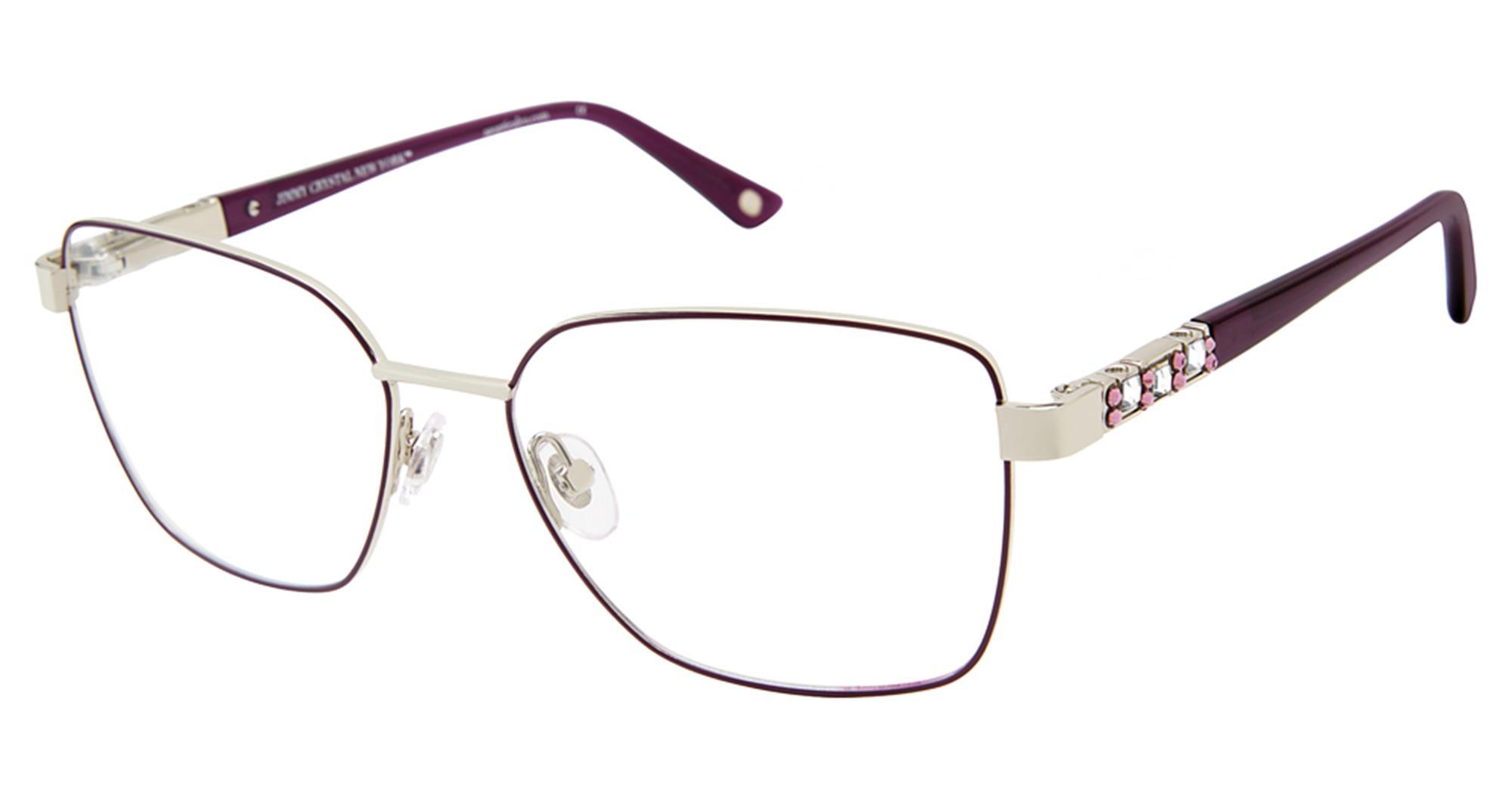 Jimmy Crystal Purple Lens Black Frame Sunglasses w/ Red & White Crystal Arms Jimmy Crystal® Glasses | CoolFrames | coolframes.com - Cool  main image 2
