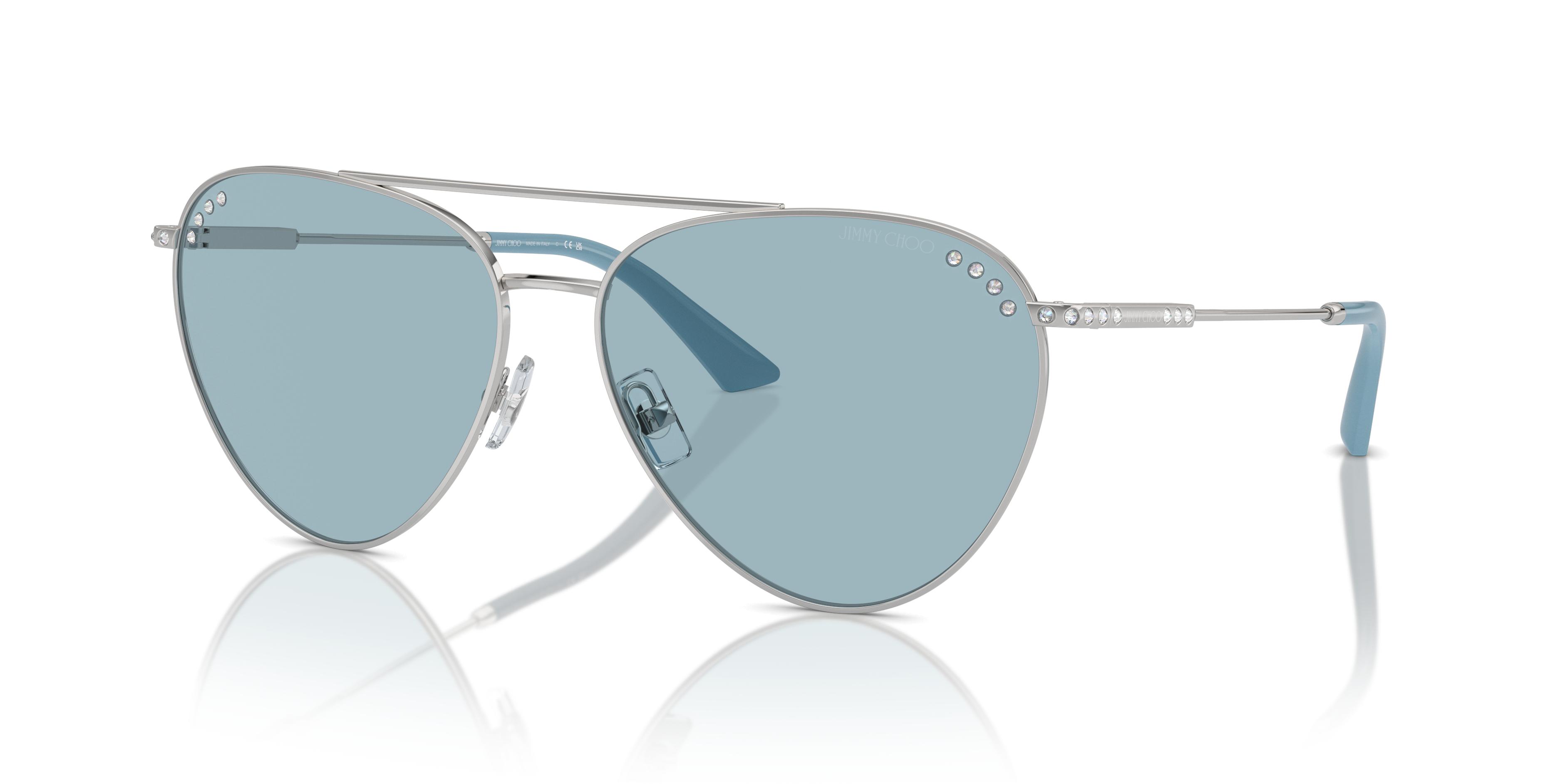 Jimmy Choo Blue Aviator Sunglasses Jimmy Choo LETI/S - LKS GB Gold Blue | Sunglasses Woman main image 2