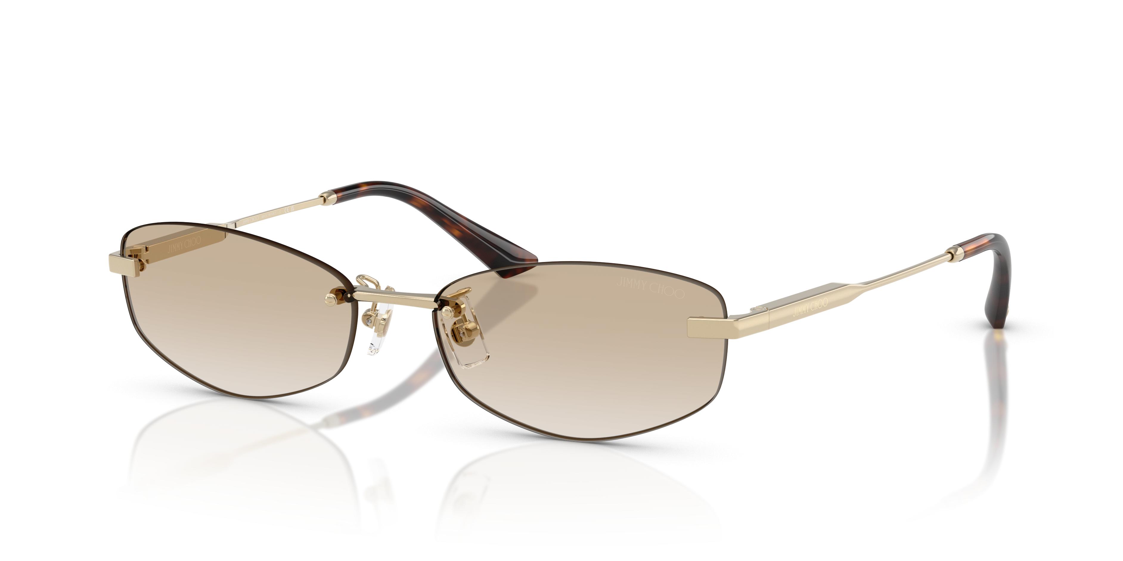 Jimmy Choo Gold Frame Sunglasses with Gray Lenses JC4015HB Sunglasses - Jimmy Choo Authorized Retailer  main image 2