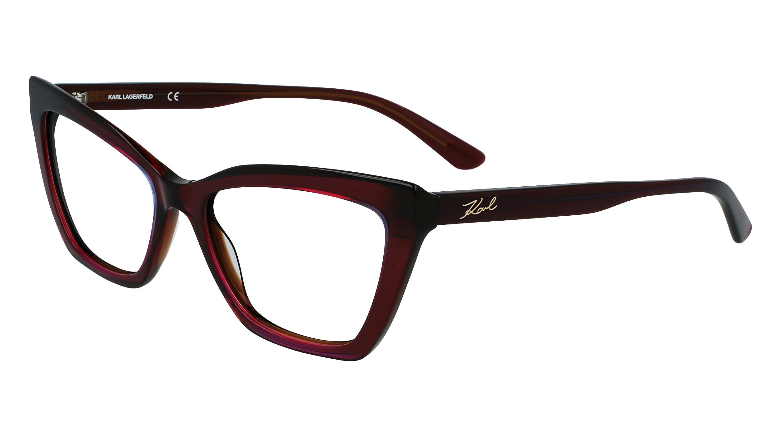 Karl Lagerfeld Carved Out Cat Eye Shades, Gradient Brown Crystal Logo KL6068 Women main image 4