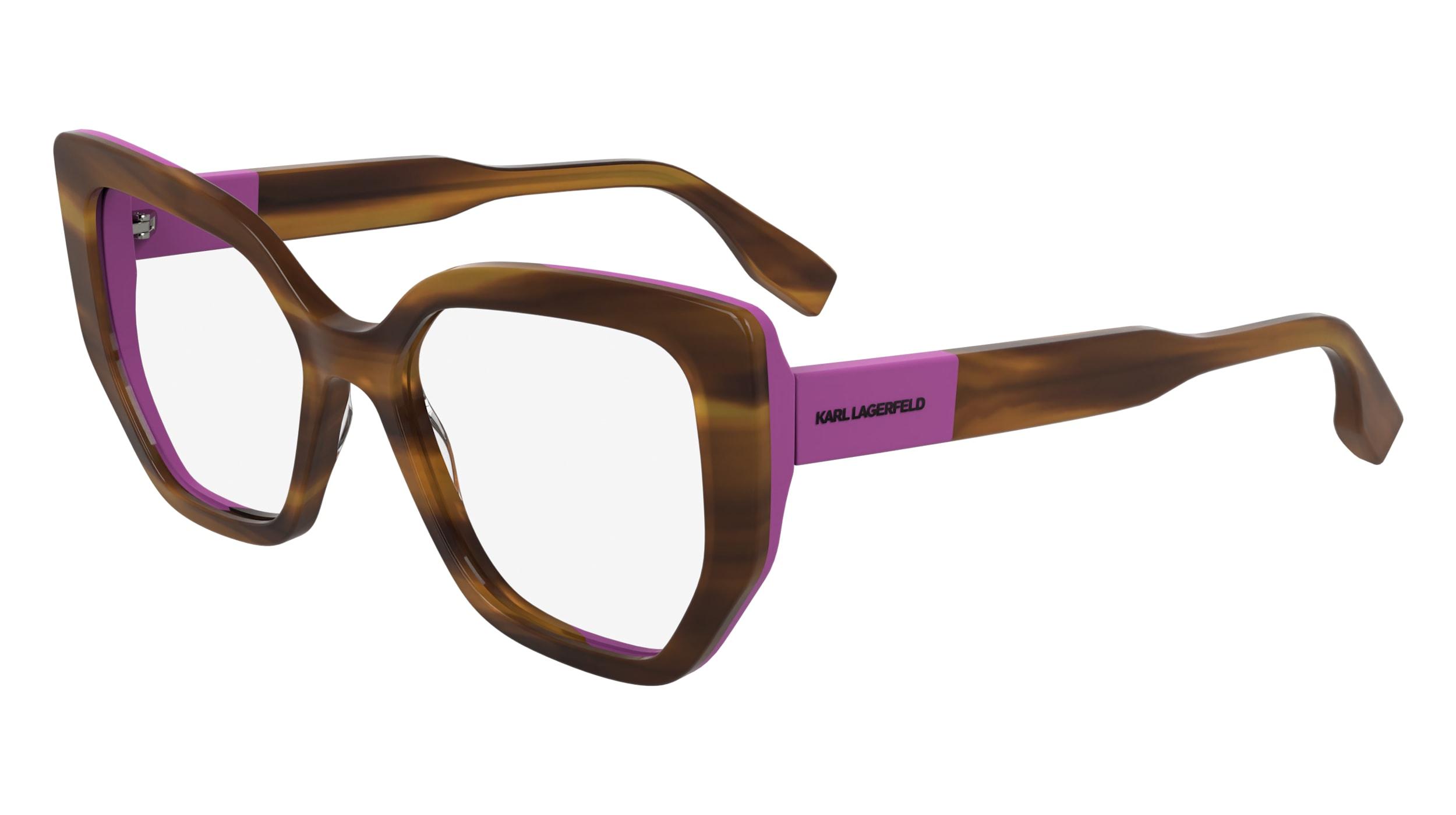 New Karl Lagerfeld KL-6084S 238 Beige & Lilac Sunglasses w/Brown Gradient Lenses Karl Lagerfeld KL6156 246 Eyeglasses Mens Brown/Striped  main image 2