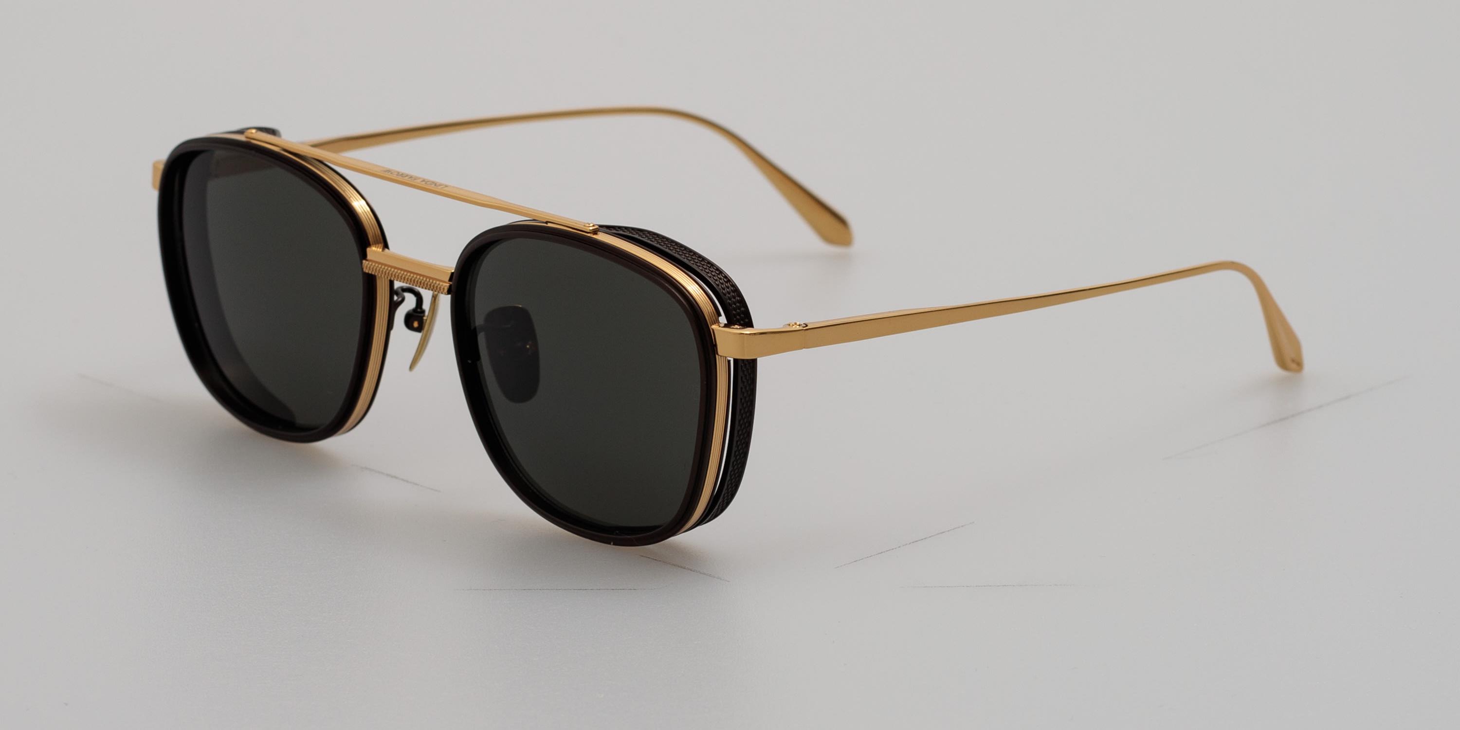 GUC LINDA FARROW SUNGLASSES Linda Farrow Oversize Mirrored Sunglasses - Gold Sunglasses  main image 3