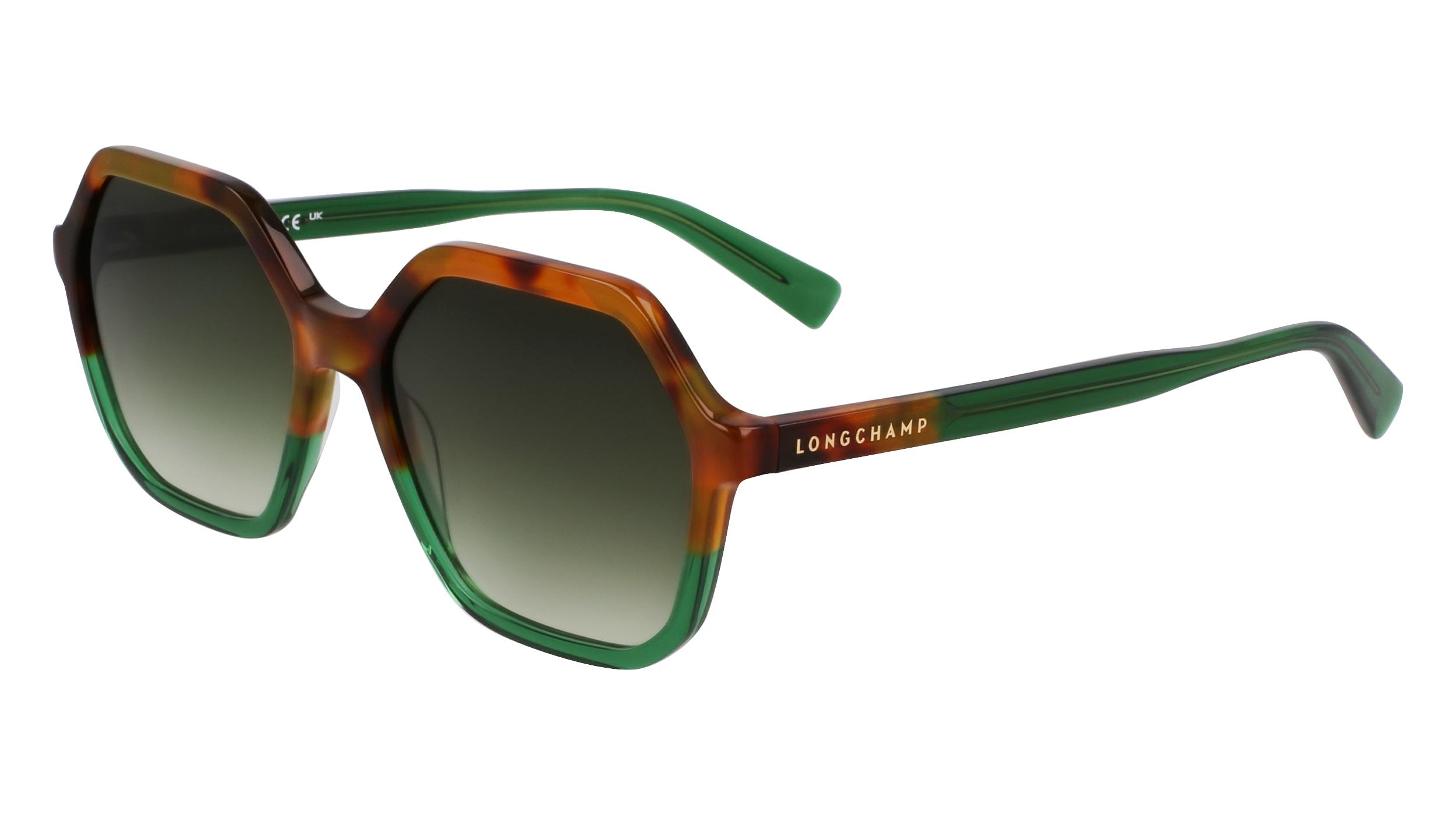 NWT Longchamp Tortoise & Black Sunglasses with Olive Case Sunglasses Havana Brown/Green - Acetate | Longchamp US main image 4