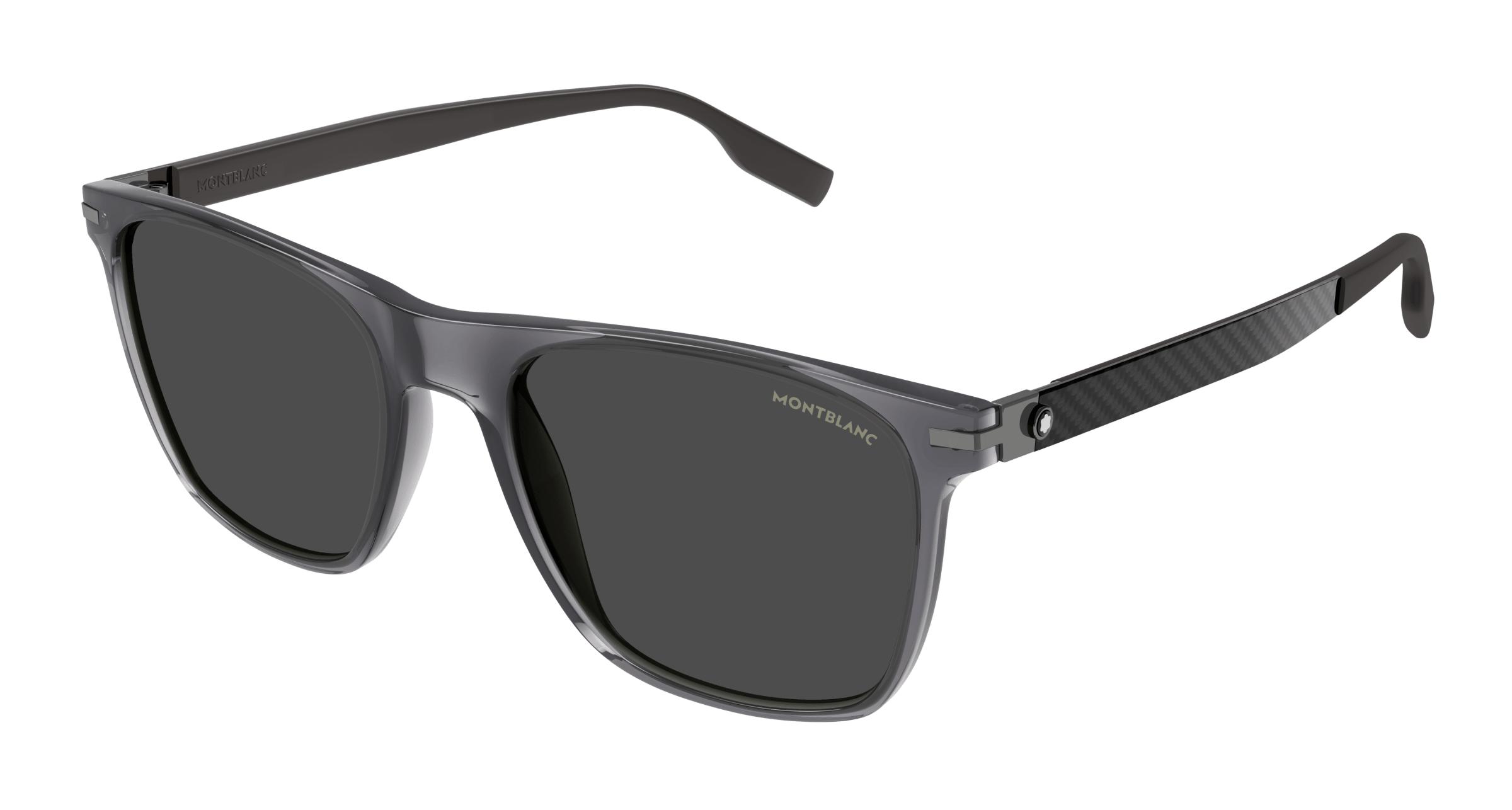 NEW MONTBLANC SUNGLASSES GREY BLUE WOMEN EYEWEAR MONTBLANC MB0280S 002 MB0429S Montblanc Rectangular Sunglasses 002 Shiny Silver  main image 4