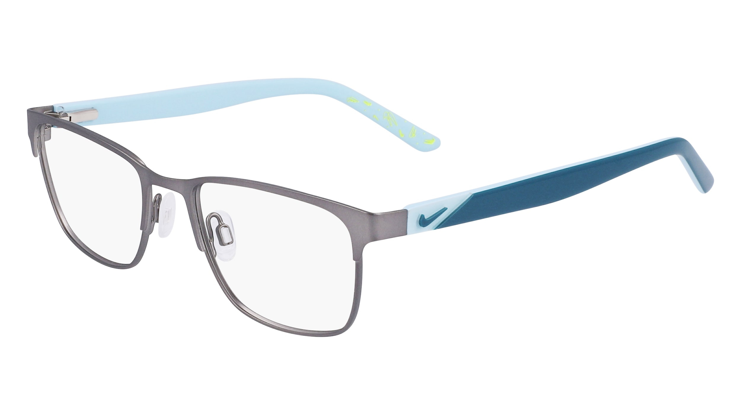 New KIDS NIKE 5591 070 Satin Gunmetal & Dark Teal Eyeglasses 48/17/135 NIKE 5591 Eyeglasses - Nike Authorized Retailer | coolframes  main image 3