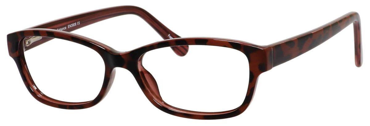 Enhance Eyewear Women\'s Glasses (3906) ENHANCE EYEWEAR 3906 BROWN GRAY FADE 50/15/140 FLEX HINGE  main image 3