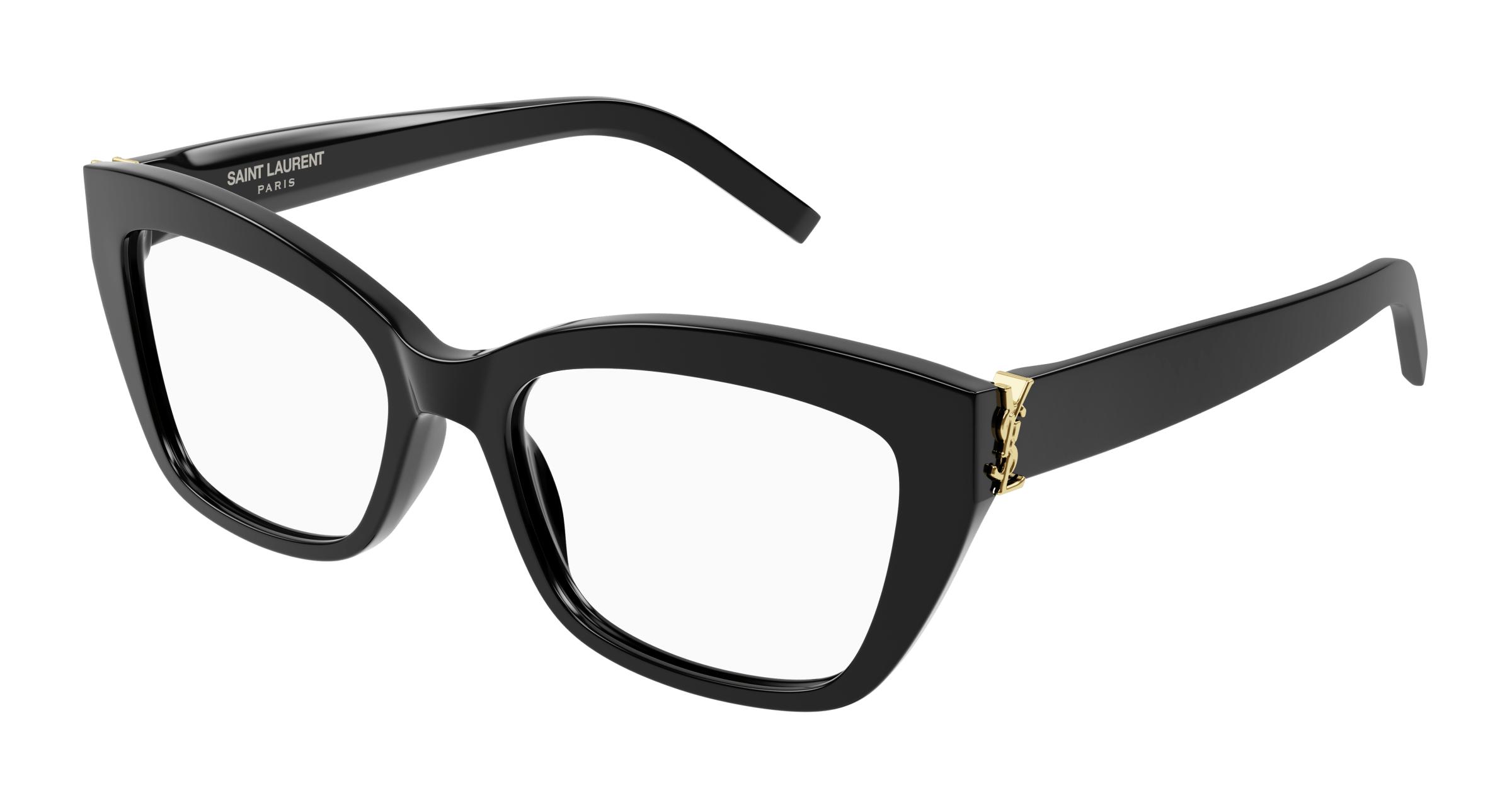 Saint Laurent Sl M117 Linea Monogram Geometric Cat Eye Optical Frame - NWT Saint Laurent SL M117 001 Black Optical Frame - eye-oo.com main image 2