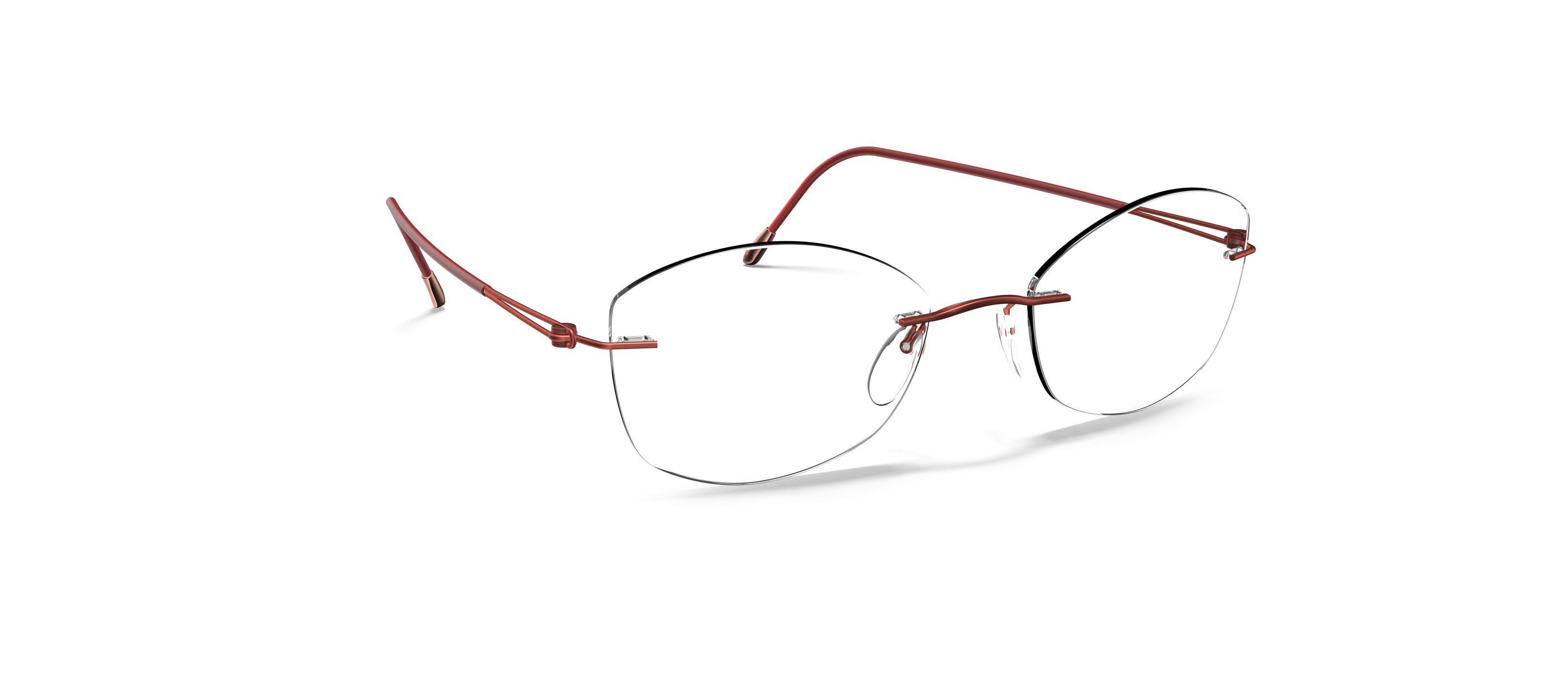 Silhouette Semi-Rimless Titanium Red Hinged Glasse Silhouette 6574 40 6084 Titanium Red Pink Rimless Eyeglasses  main image 2