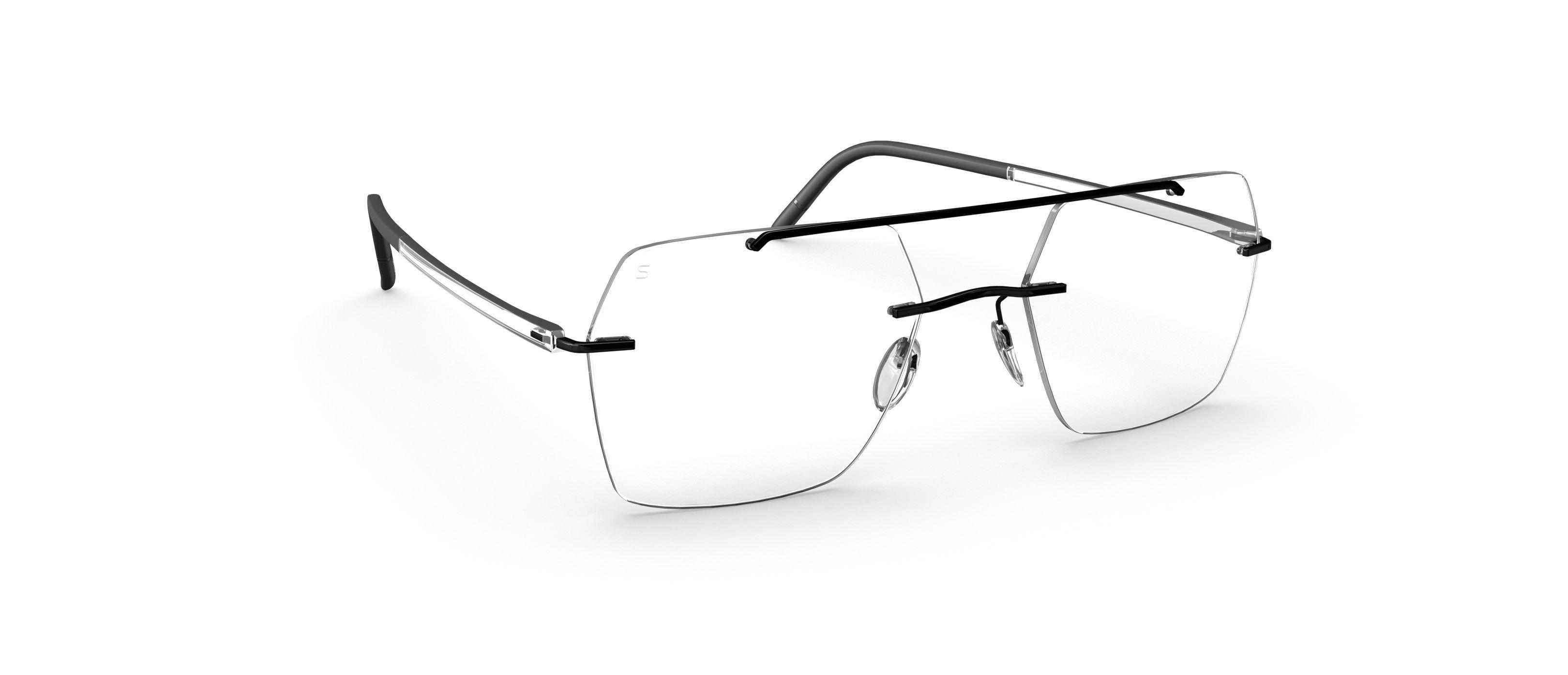 Silhouette Eyeglasses Rimless Frames Titanium White / Black Silhouette Purist 5561/LG 1540 Glasses - US main image 3