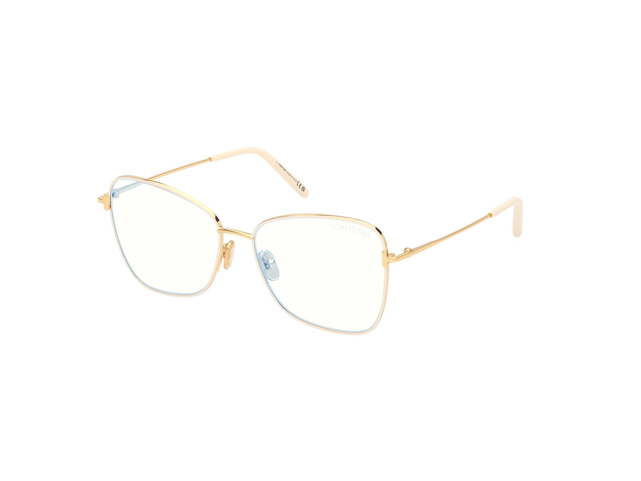 Tom Ford Women Eyeglasses Ivory Gold Clear Blue Block Butterfly FT5906-B 025 NEW Tom Ford FT5906-B 046 Blue-Light Block Brown On Gold  main image 3
