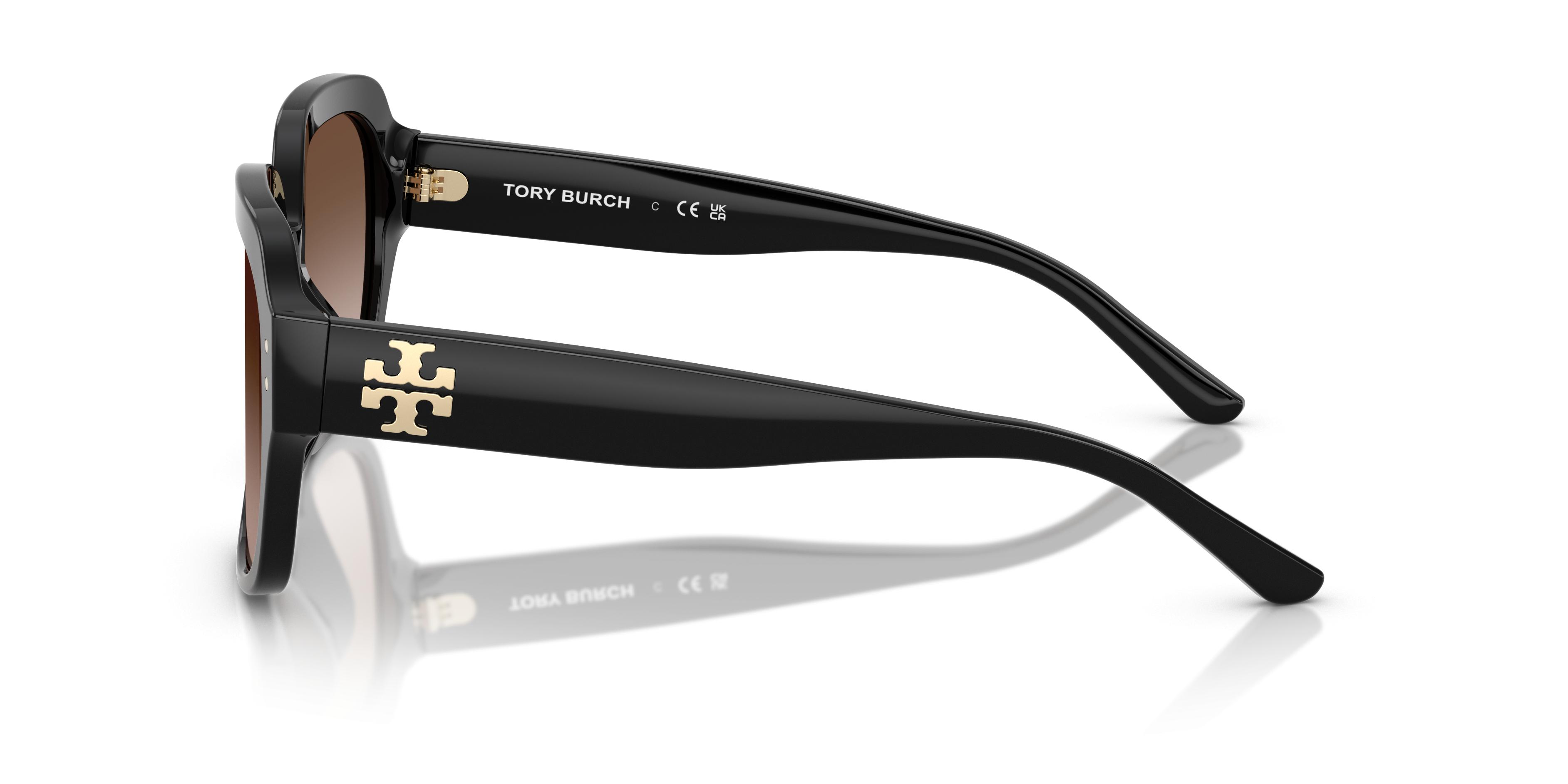 Tory Burch Black and Gold Sunglasses Tory Burch TY7187U M (53 - 18) with Grey lenses and Black  main image 2
